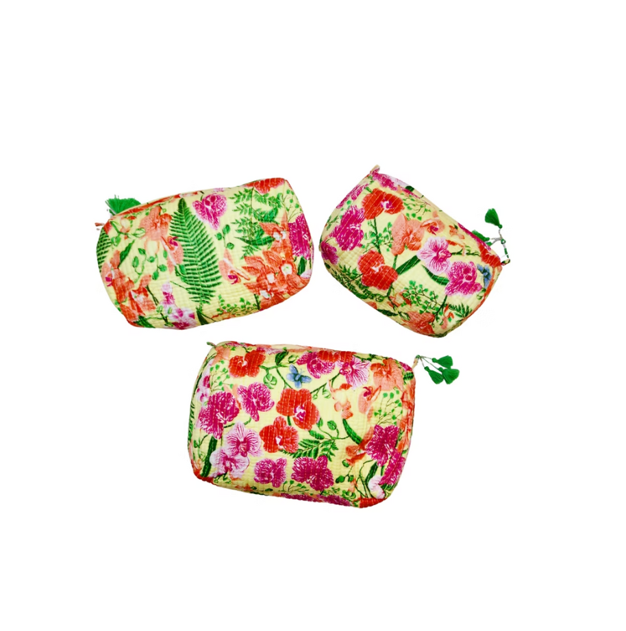 Quilted Cosmetic Bags | Orchid | Yellow image 0