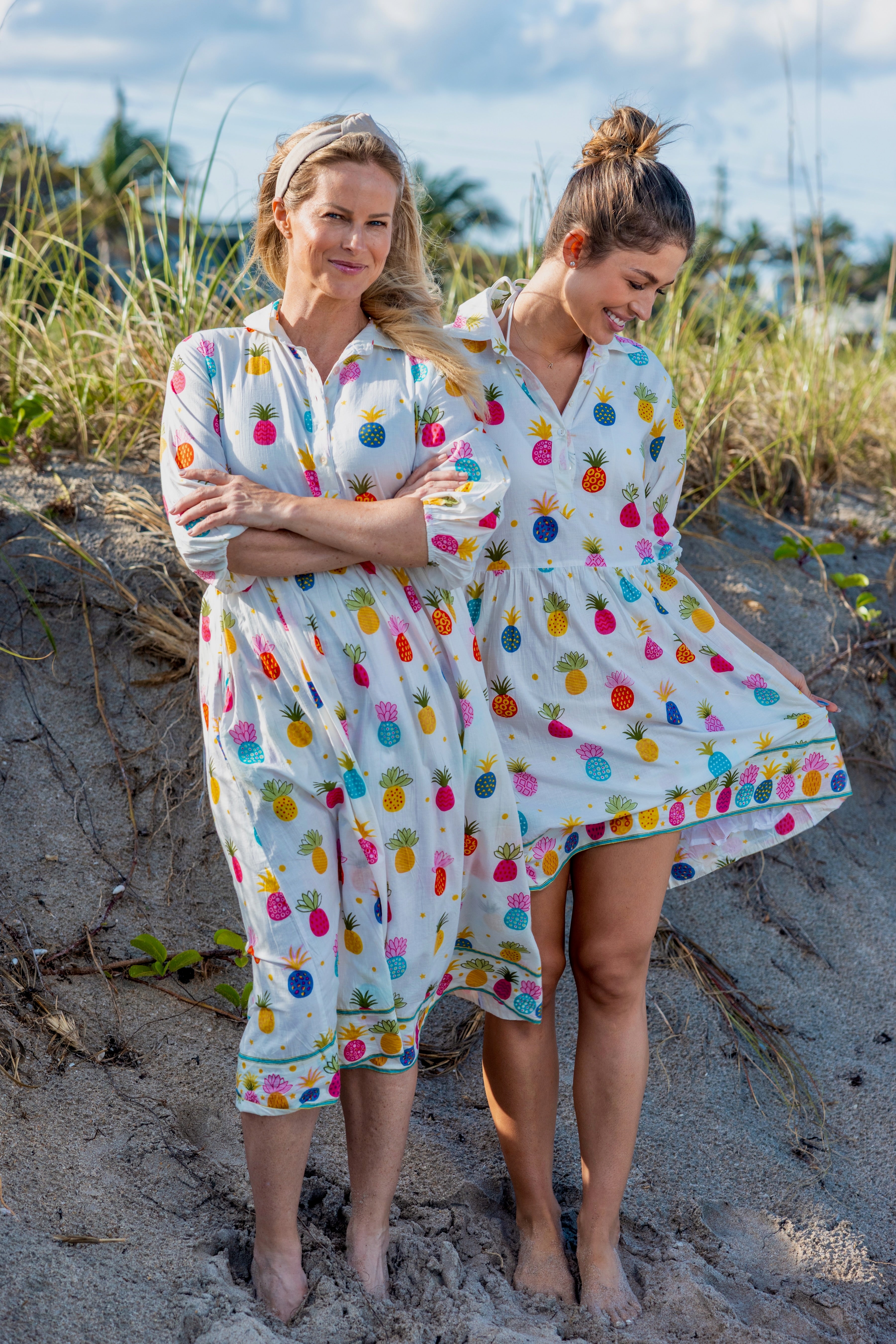 Frannie Short Dress | Happy Pineapples | Multi