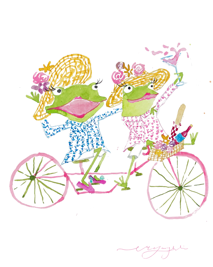 Print | Biking Babes | Mimi and Mary image 0