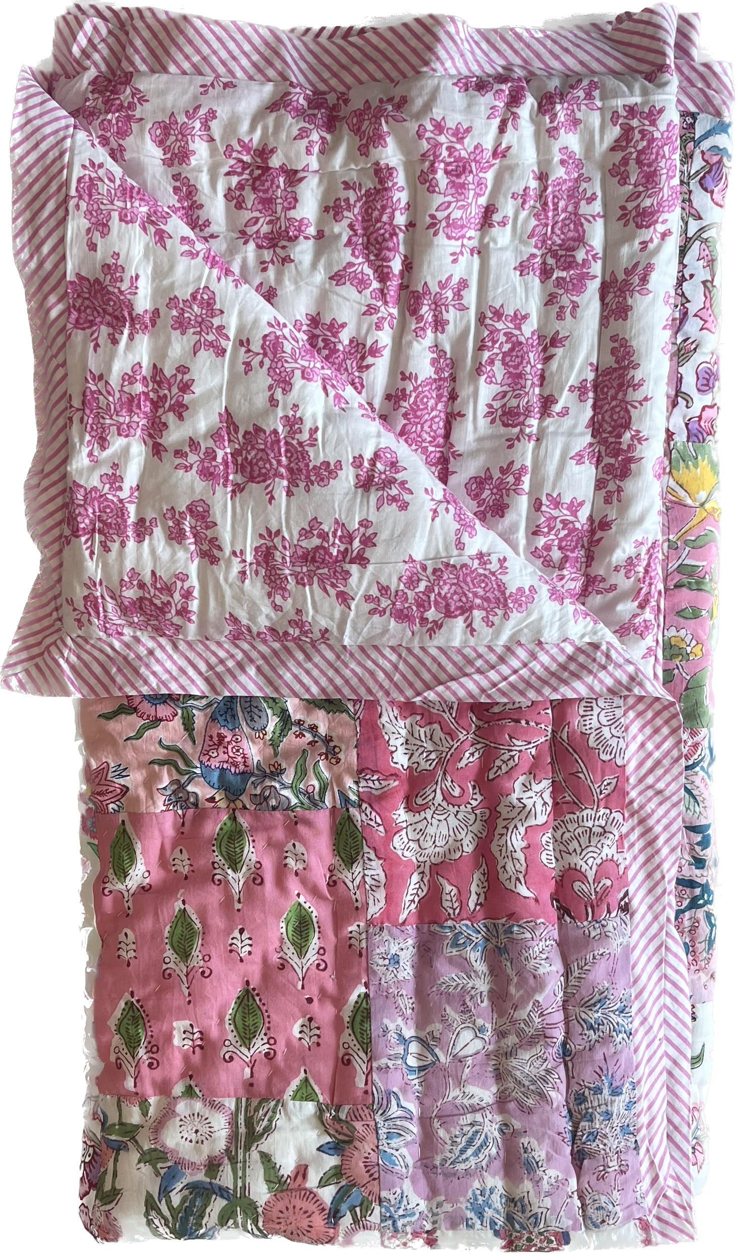 Baby Quilt | Patchwork | Pink image 0