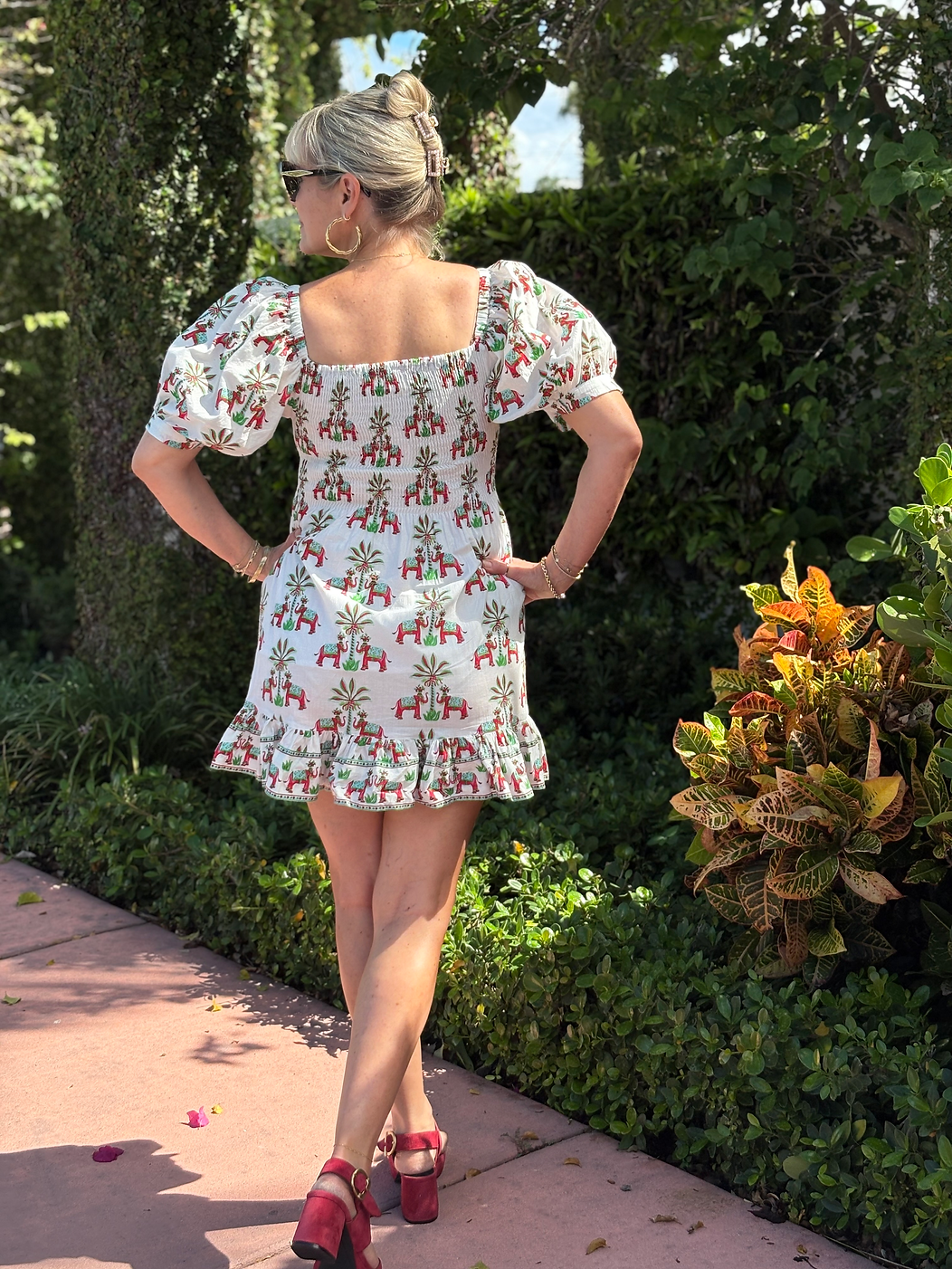 Poppy Short Dress | Holiday Elephants | Clare Sullivan