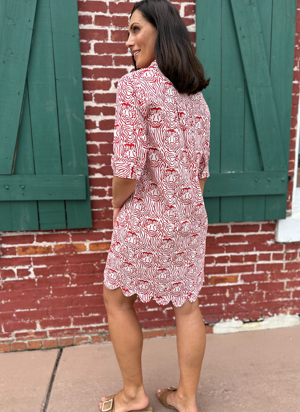 Scalloped Delray Dress | Baby Cubs | Red