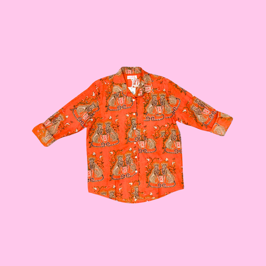 Boyfriend Shirt | Cheetah | Orange image 0