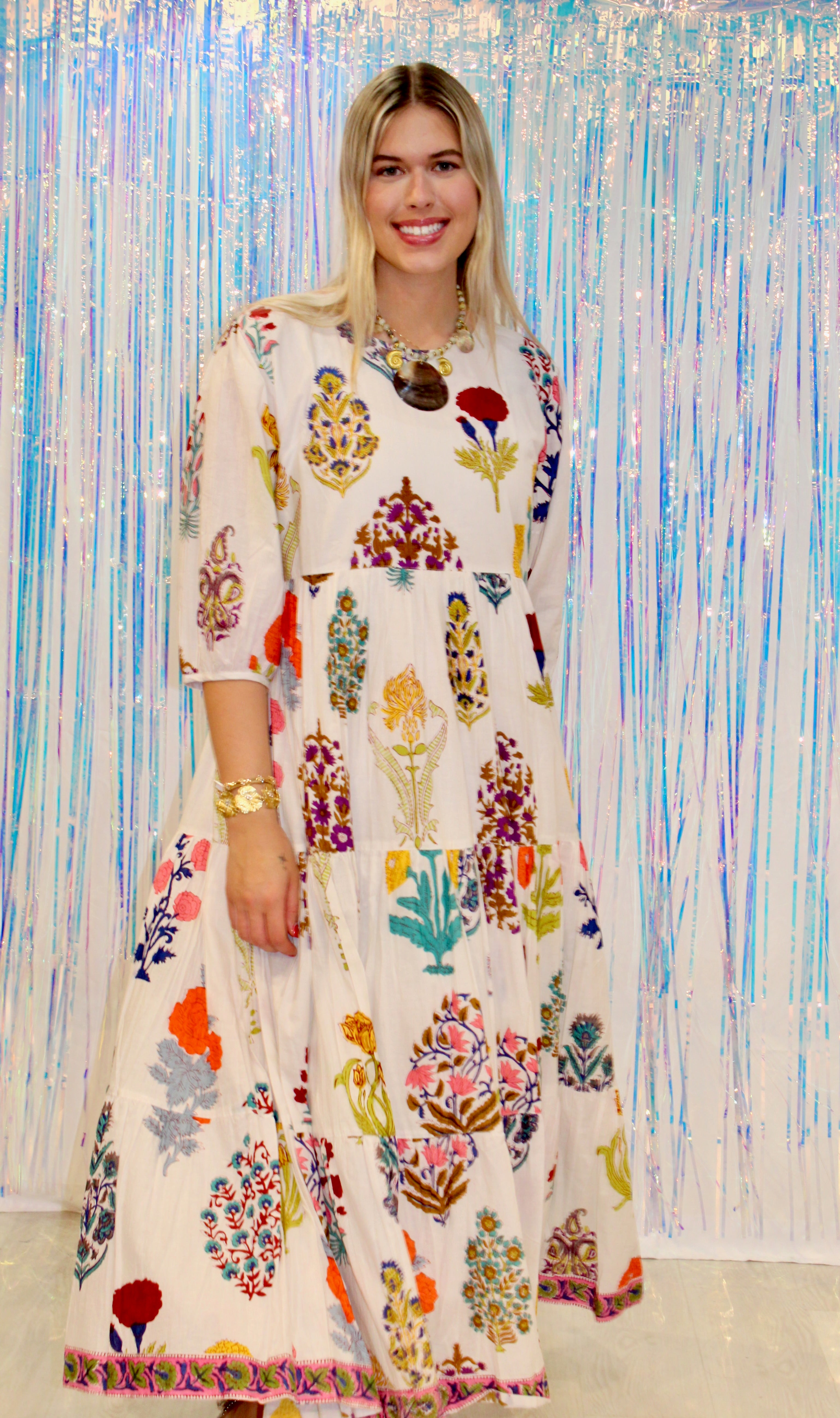 Bridget Dress | Mixed Floral Block Print image 3