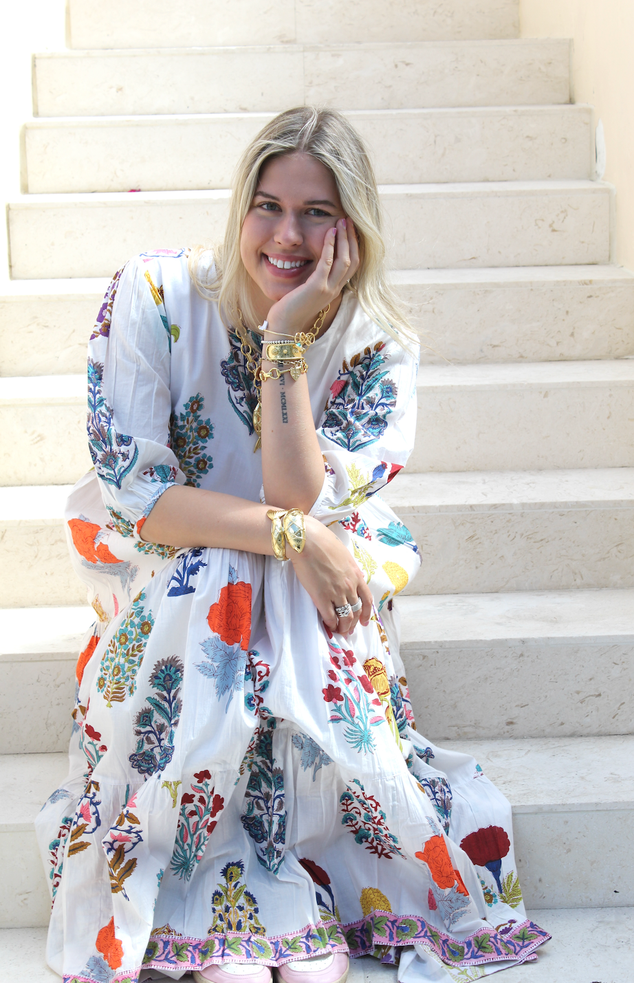 Bridget Dress | Mixed Floral Block Print image 1