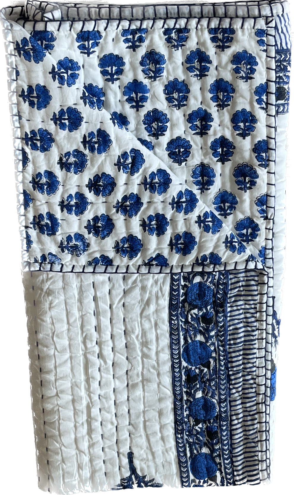 Baby Quilt | Carnations | Blue image 0