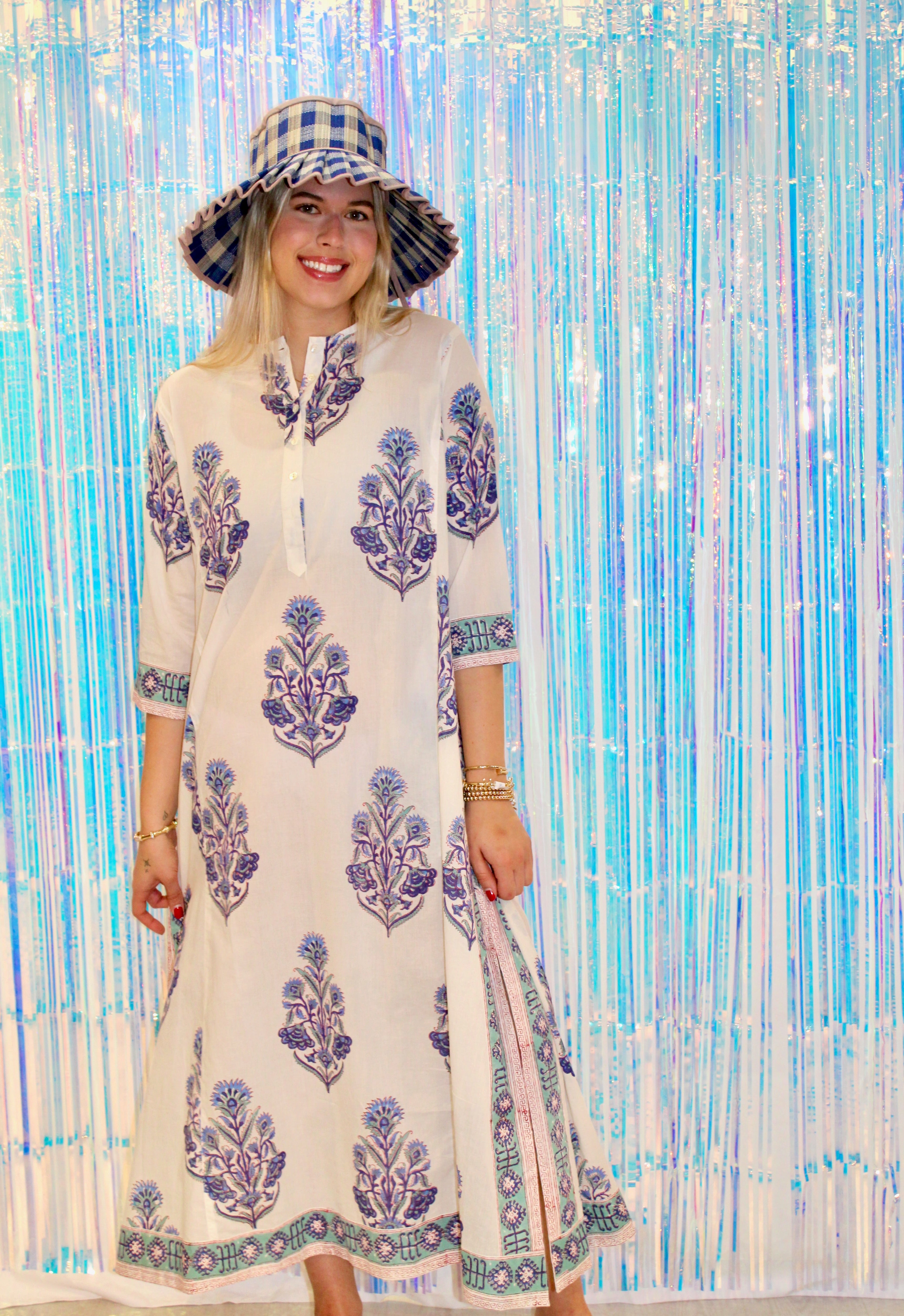 Classic Kurta | Floral Tree | Blue image 0