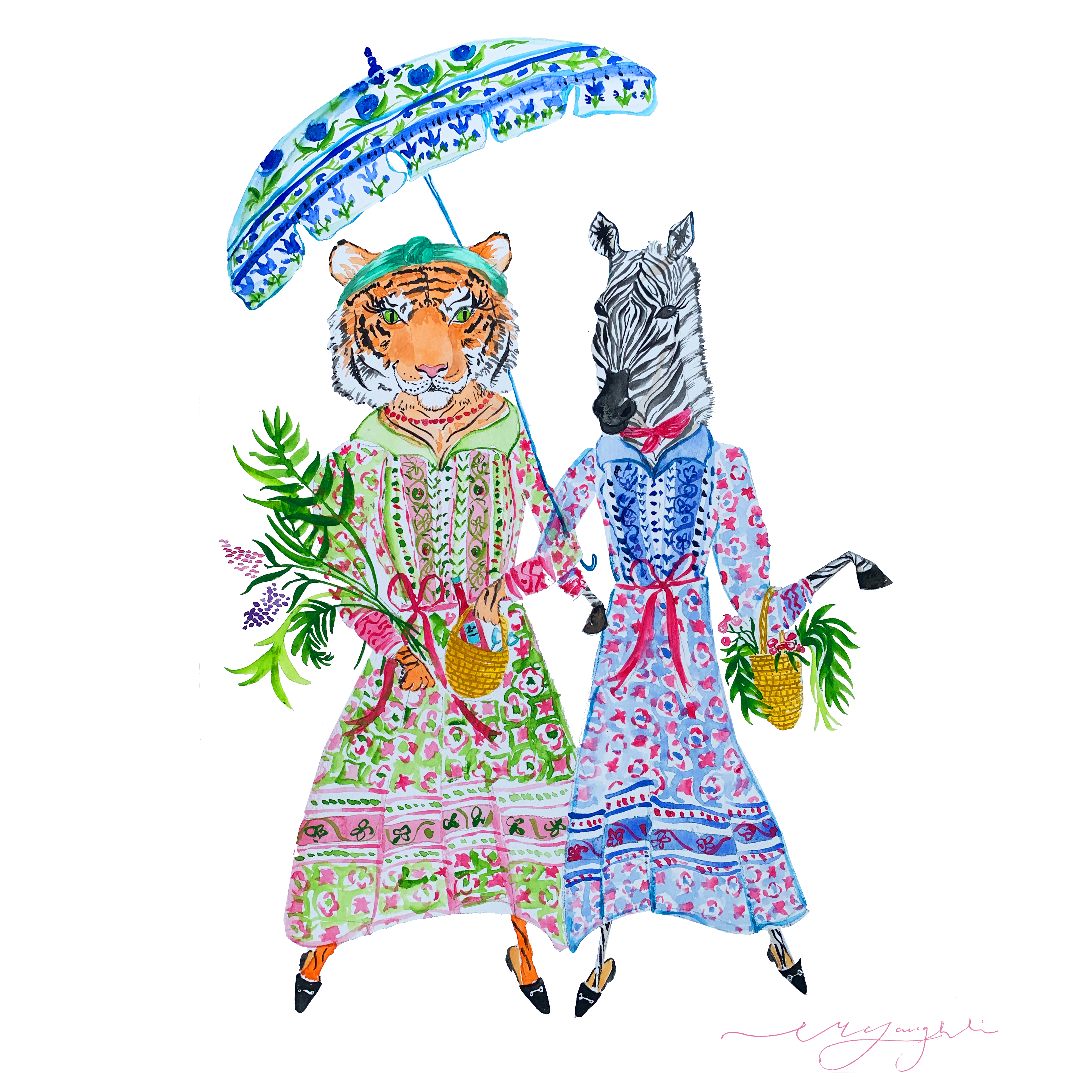 Print | Out for a Stroll | Mitzi and Winnie image 0