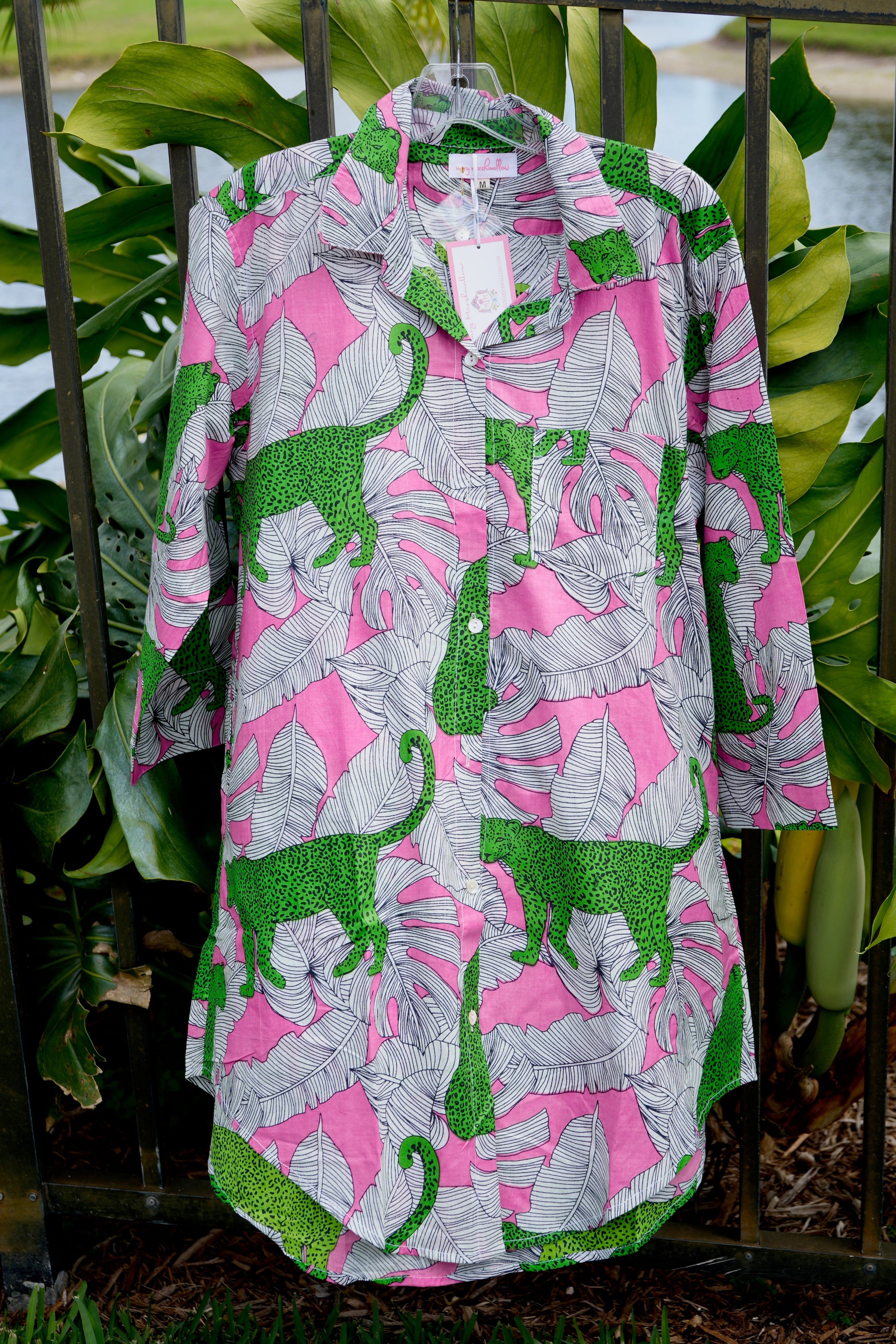 Boyfriend Dress | Jungle Leopard | Pink/Green