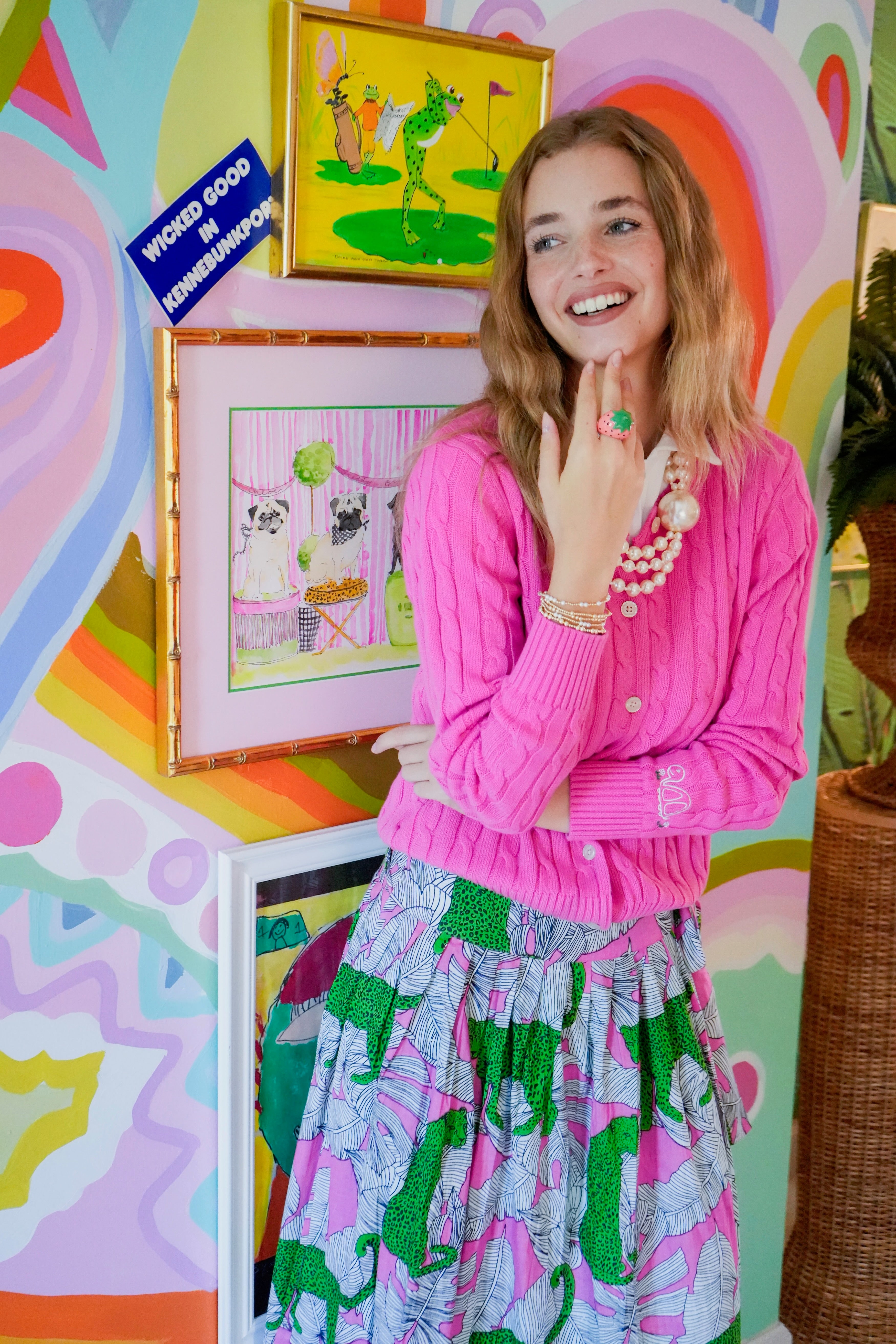 Snappy Turtle Cable-knit Cotton Sweater | Bubblegum Pink