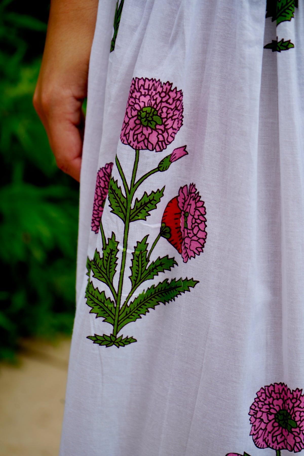 Halter dress | Floral Block Print | Pink
