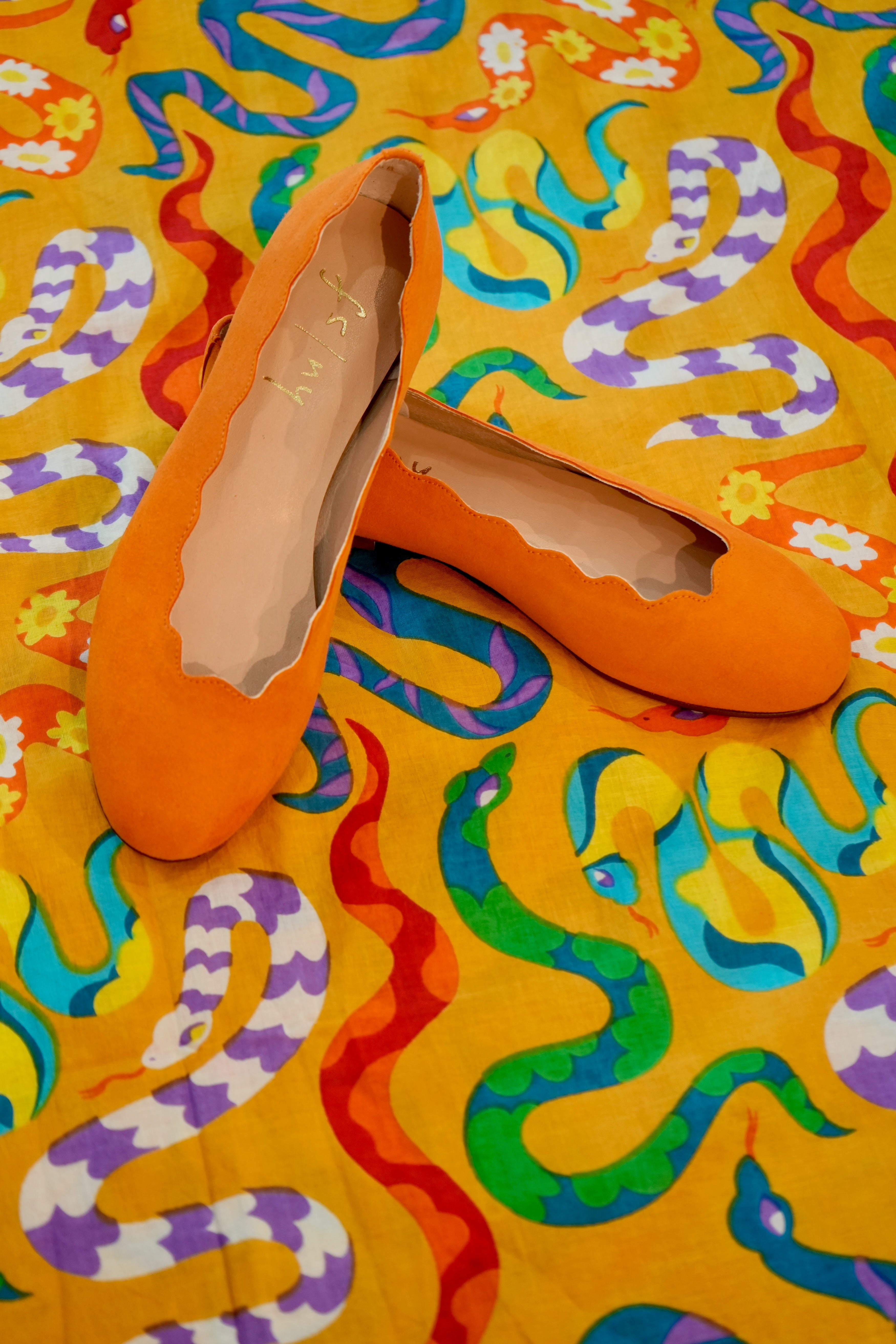 Jigsaw Orange Leather