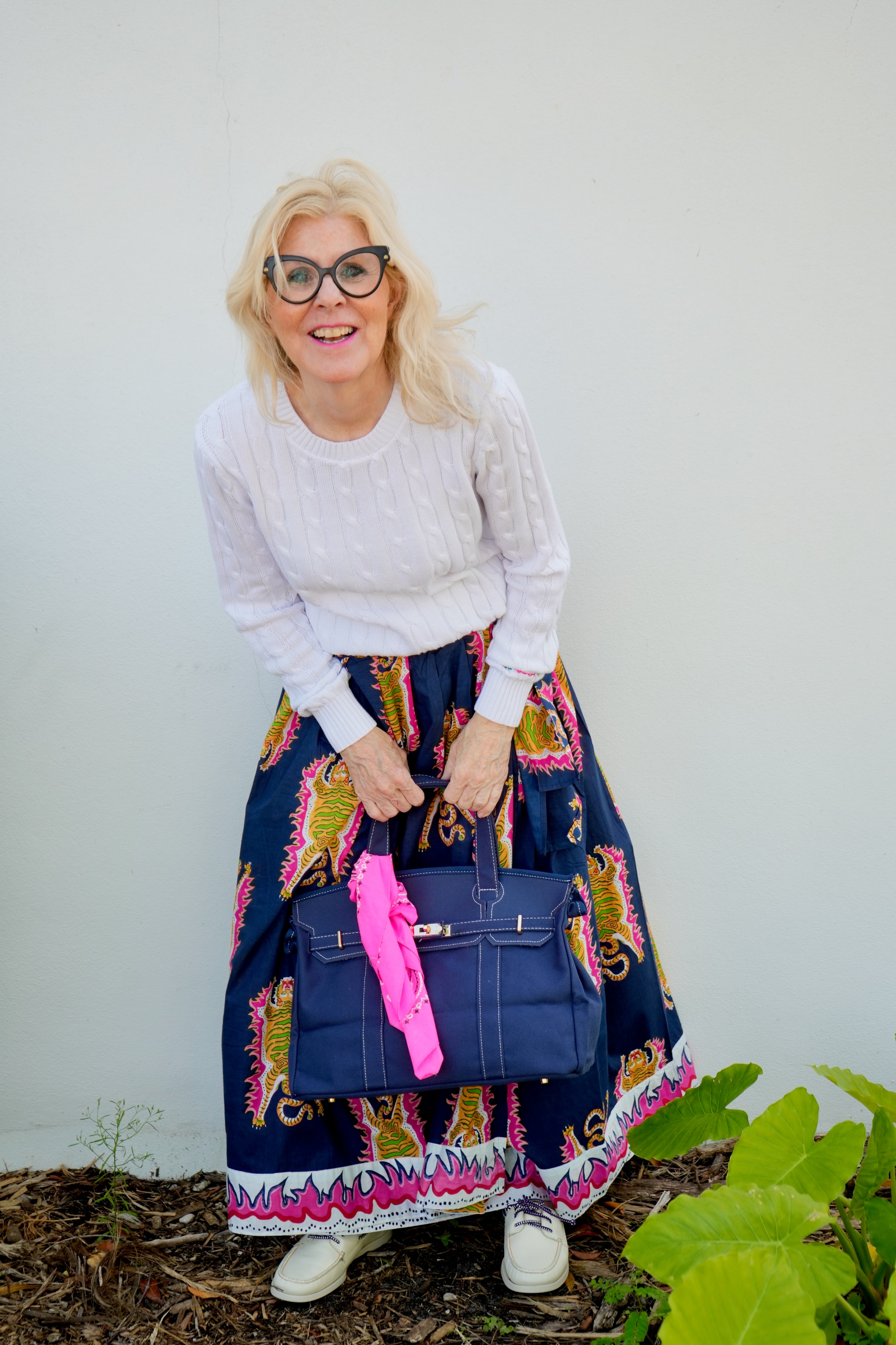 Wrap Skirt Long | Tibetan Tiger | Navy