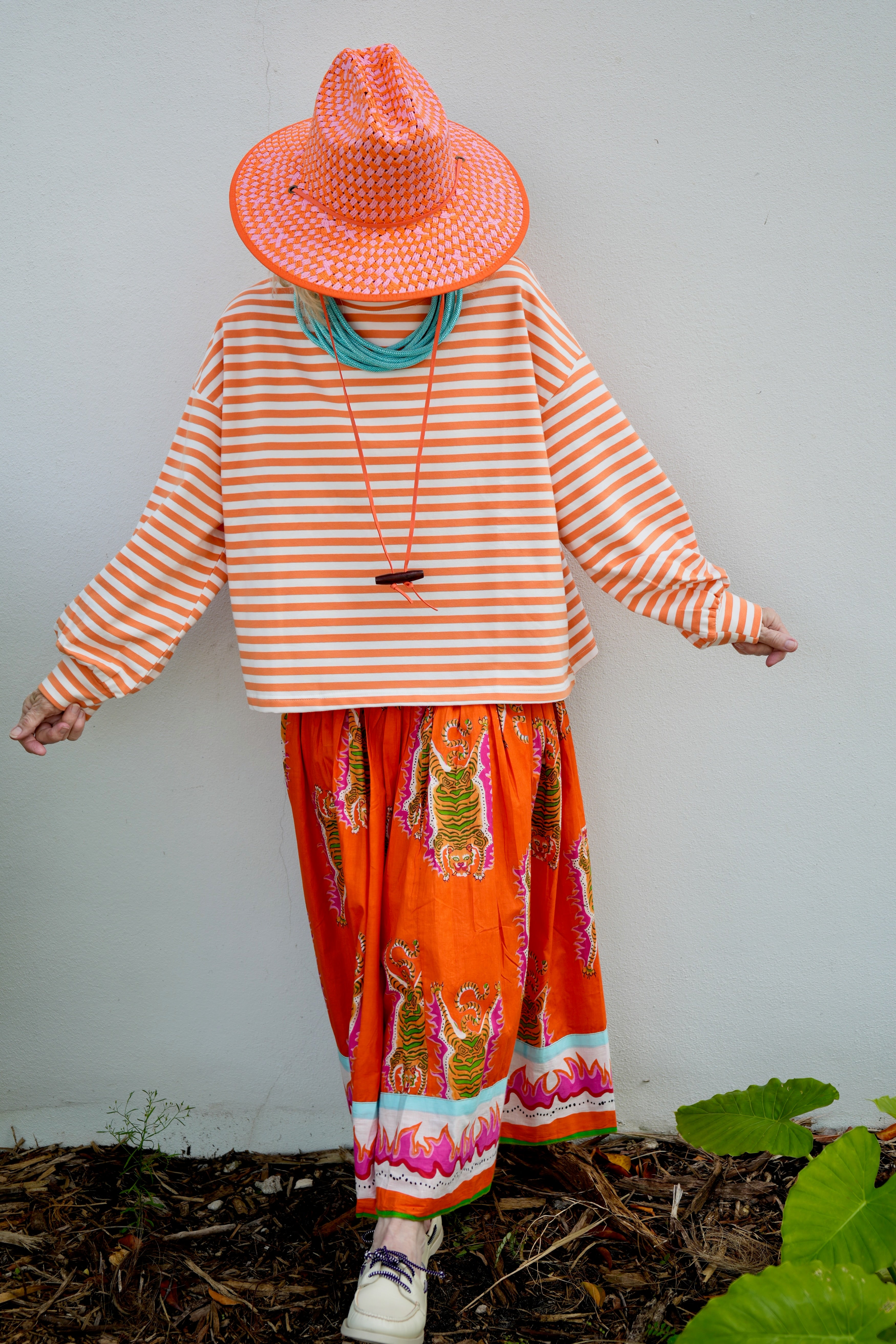 Long Every Day Skirt | Tibetan Tiger | Orange