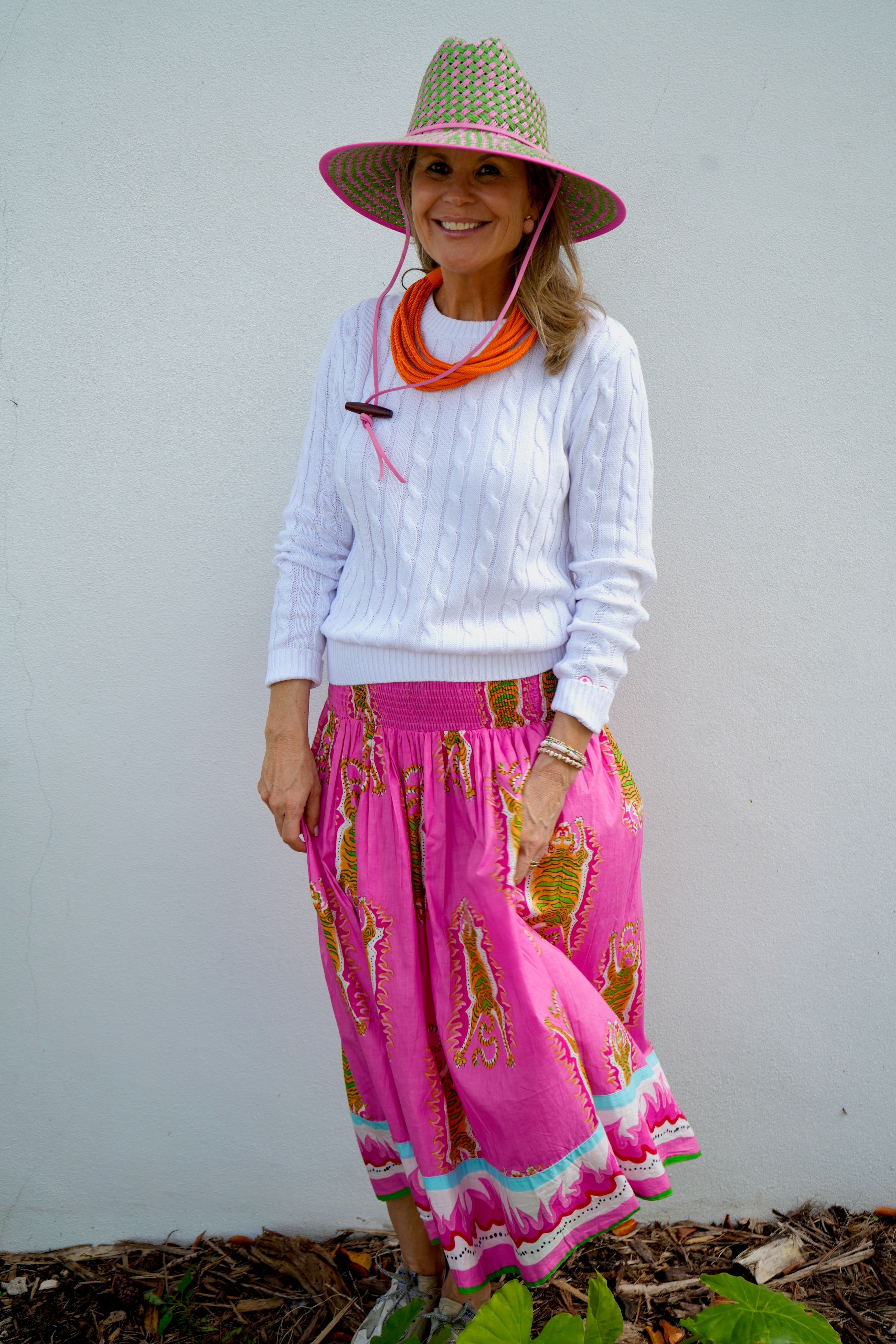 Long Every Day Skirt | Tibetan Tiger | Pink