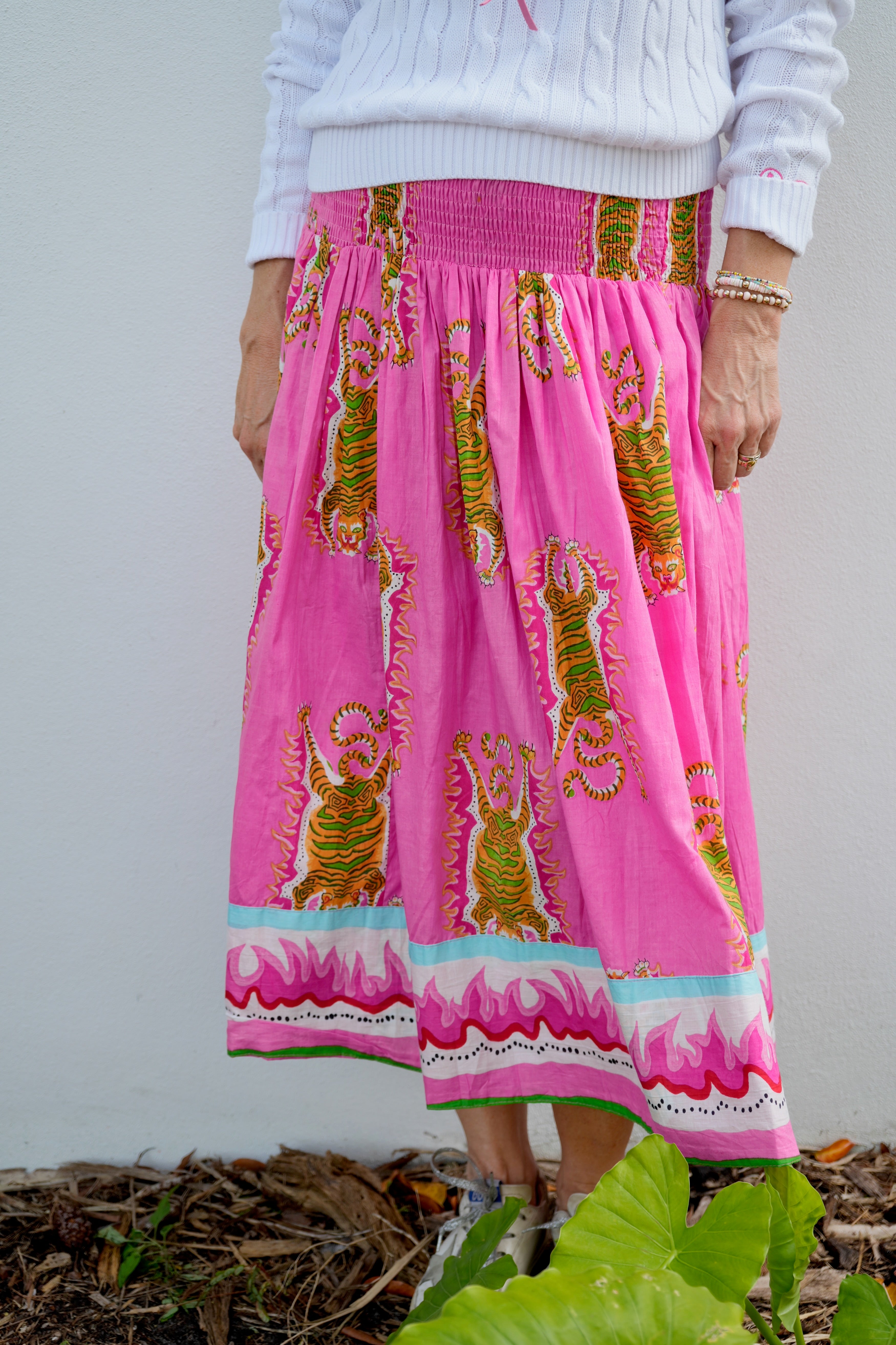 Long Every Day Skirt | Tibetan Tiger | Pink