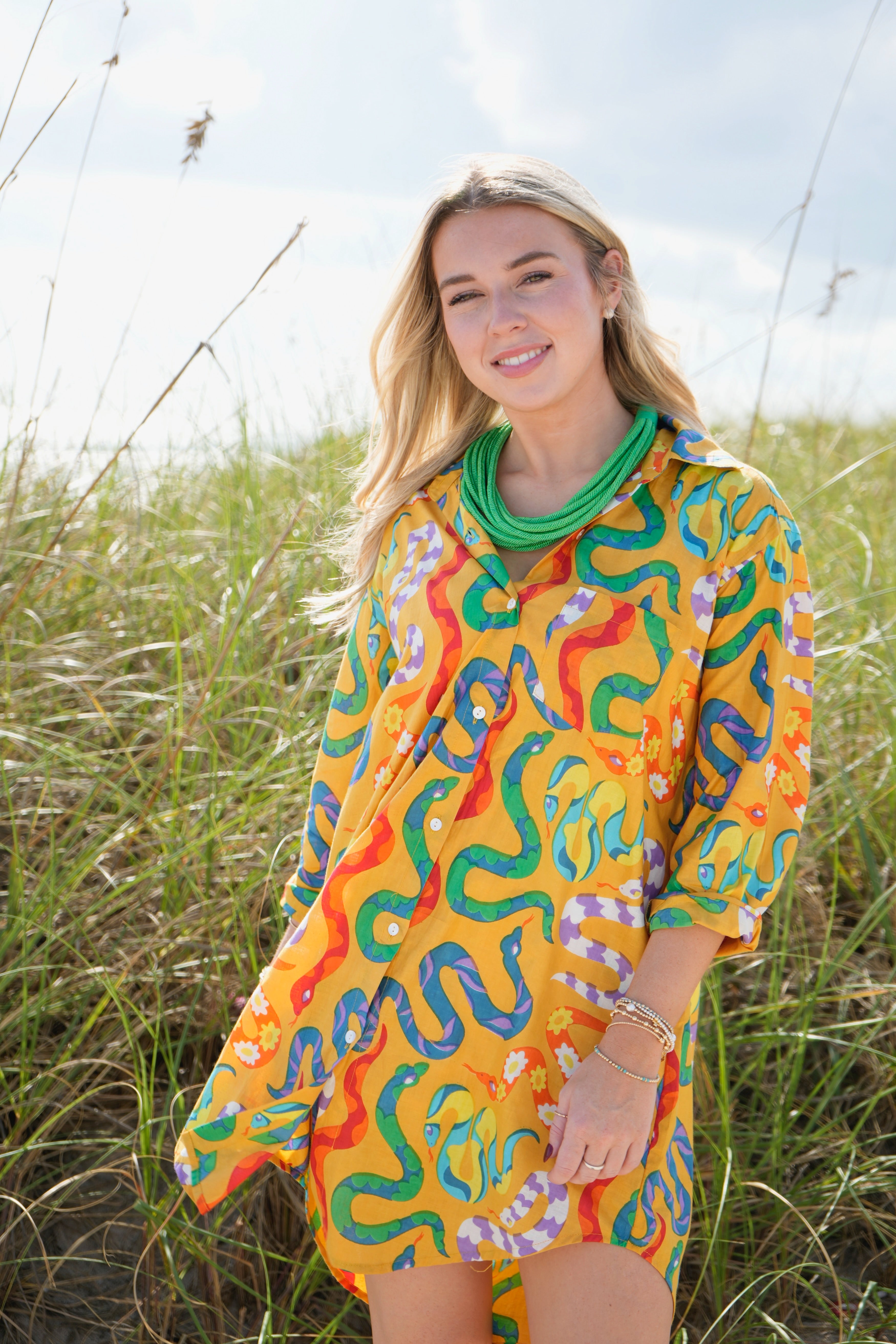 Boyfriend Dress | Party Snakes | Mustard