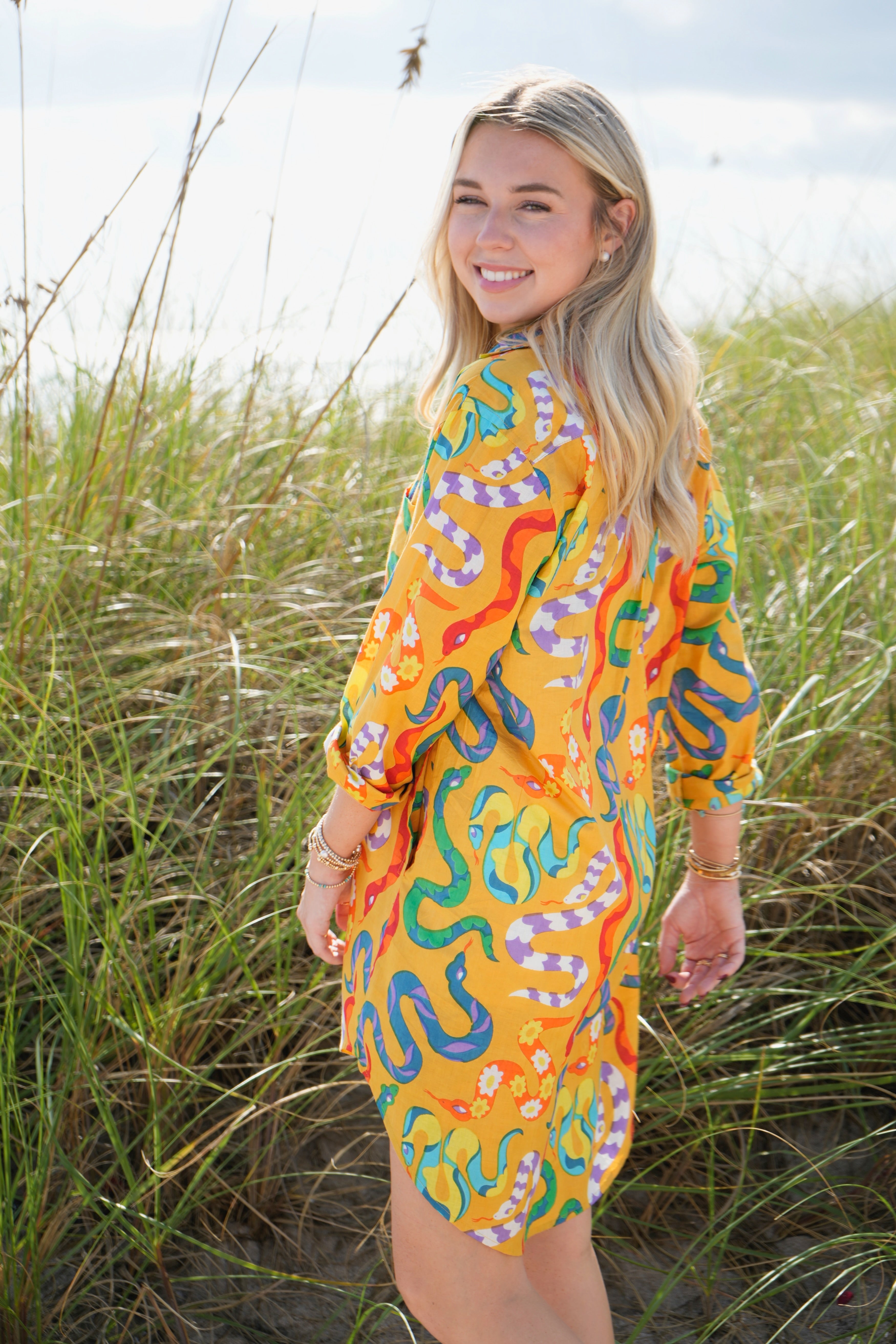 Boyfriend Dress | Party Snakes | Mustard