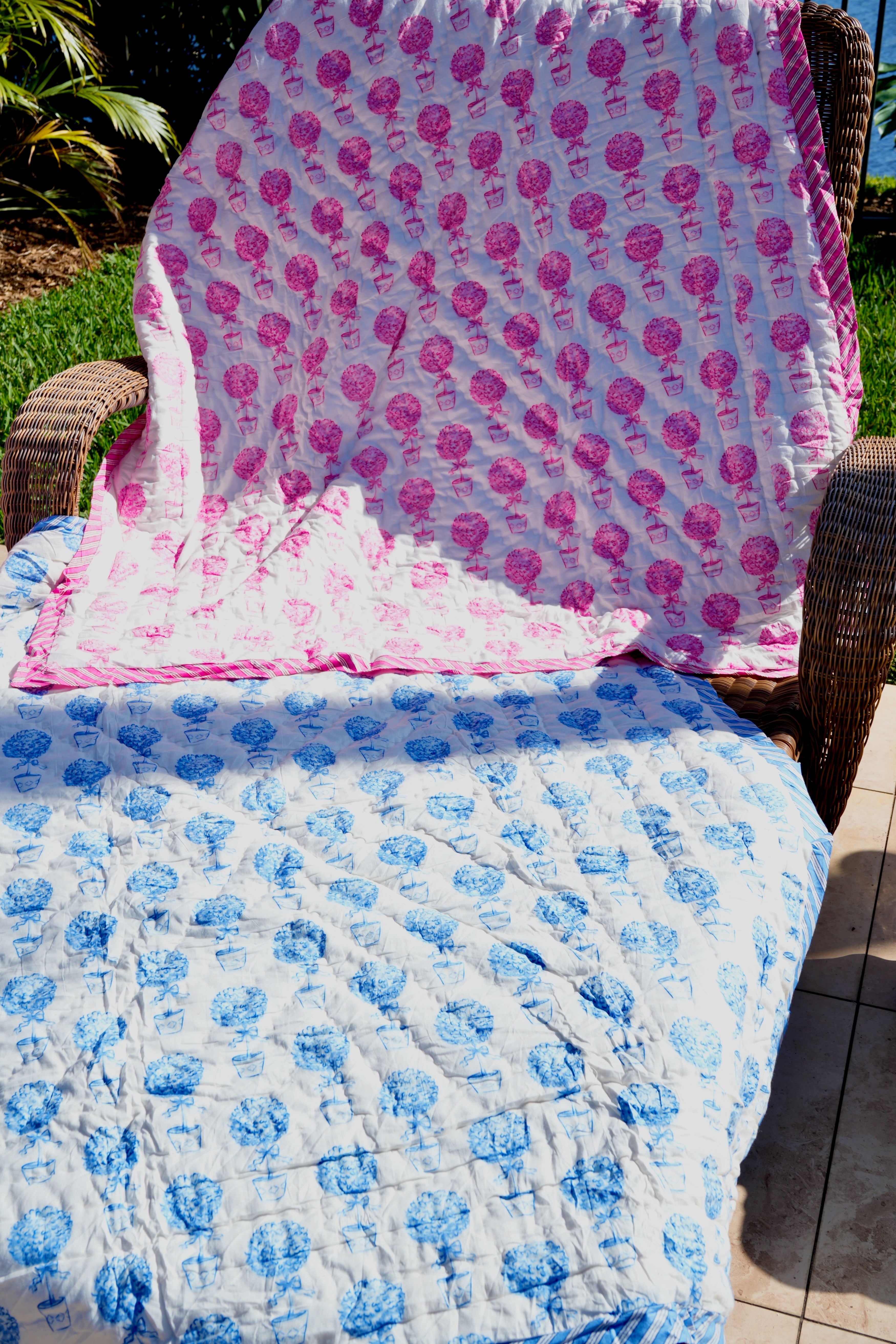 Throw/Baby Quilt | Topiary/Lattice | Various Colors