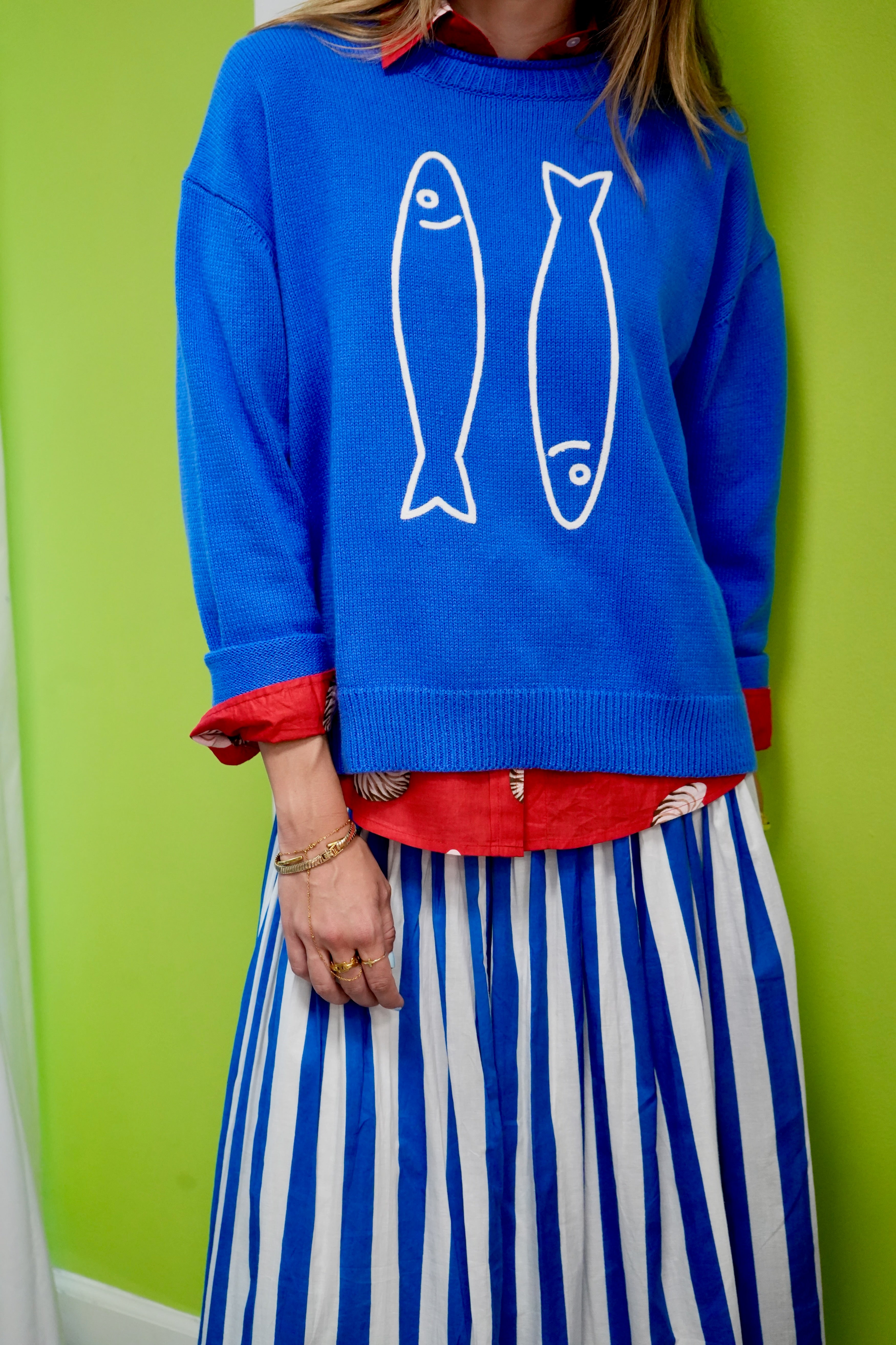 Long Every Day Skirt | Cabana Stripes | Blue