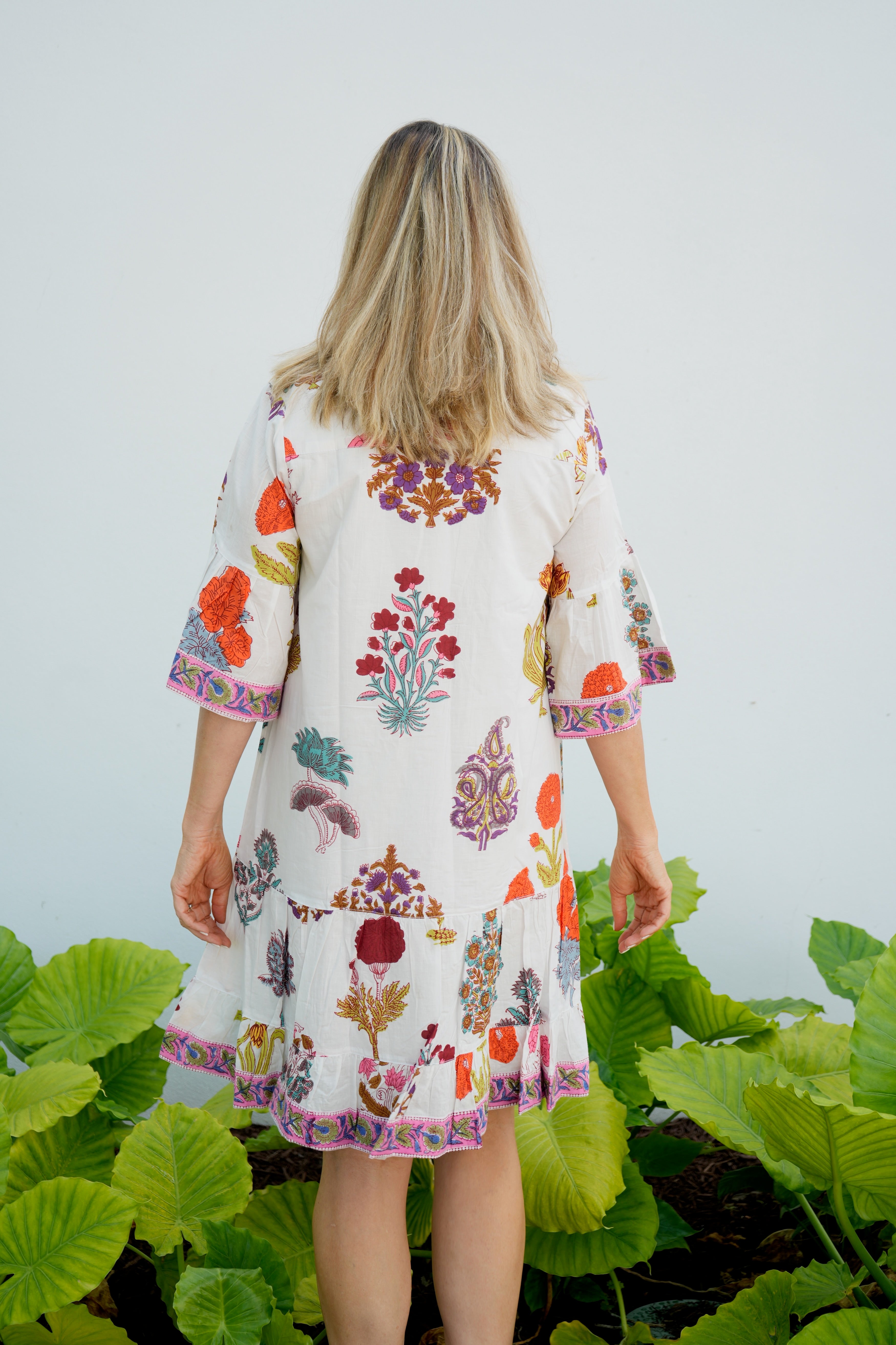 Delray Dress | Block Print Floral | Multi