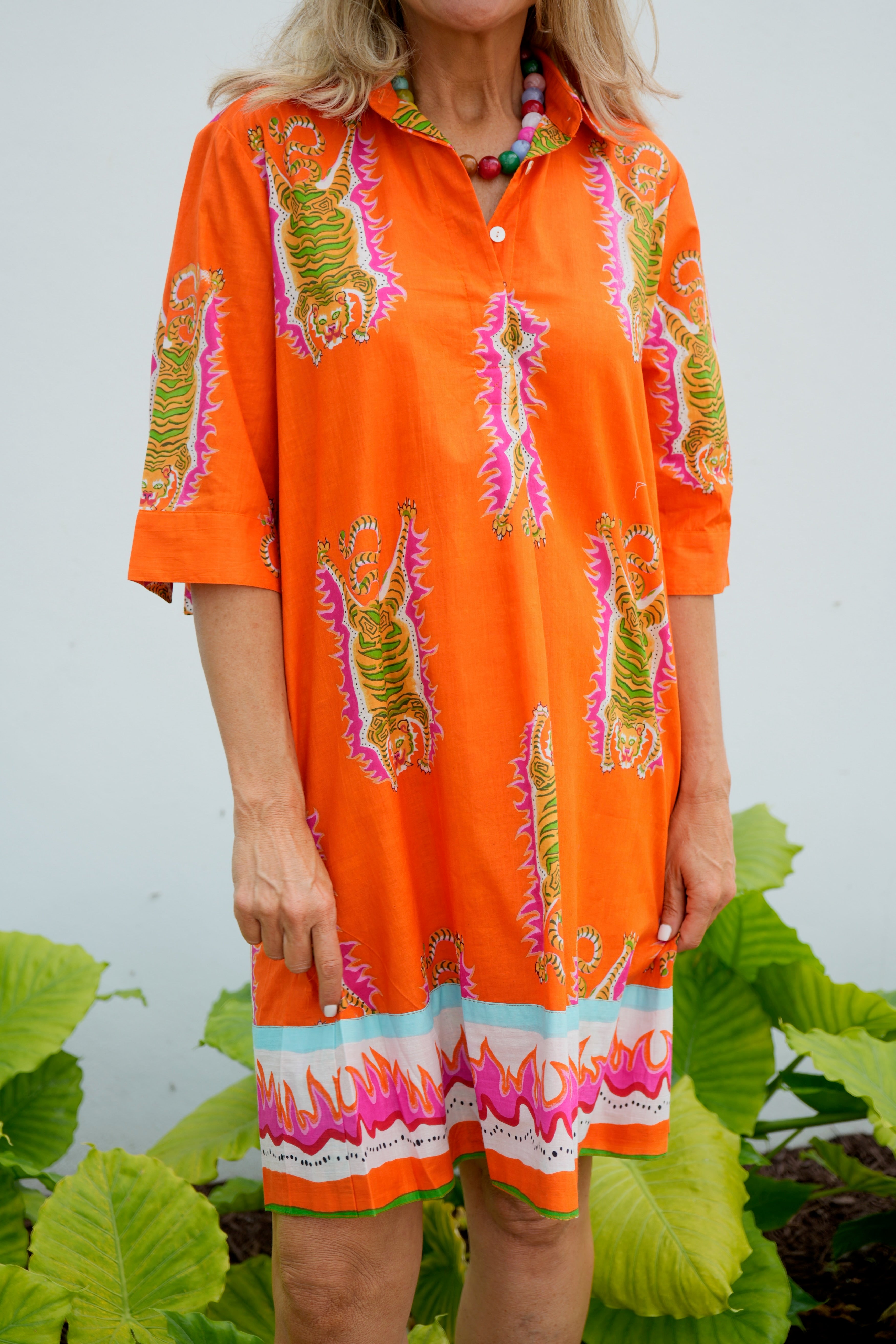 Delray Dress | Tibetan Tiger | Orange