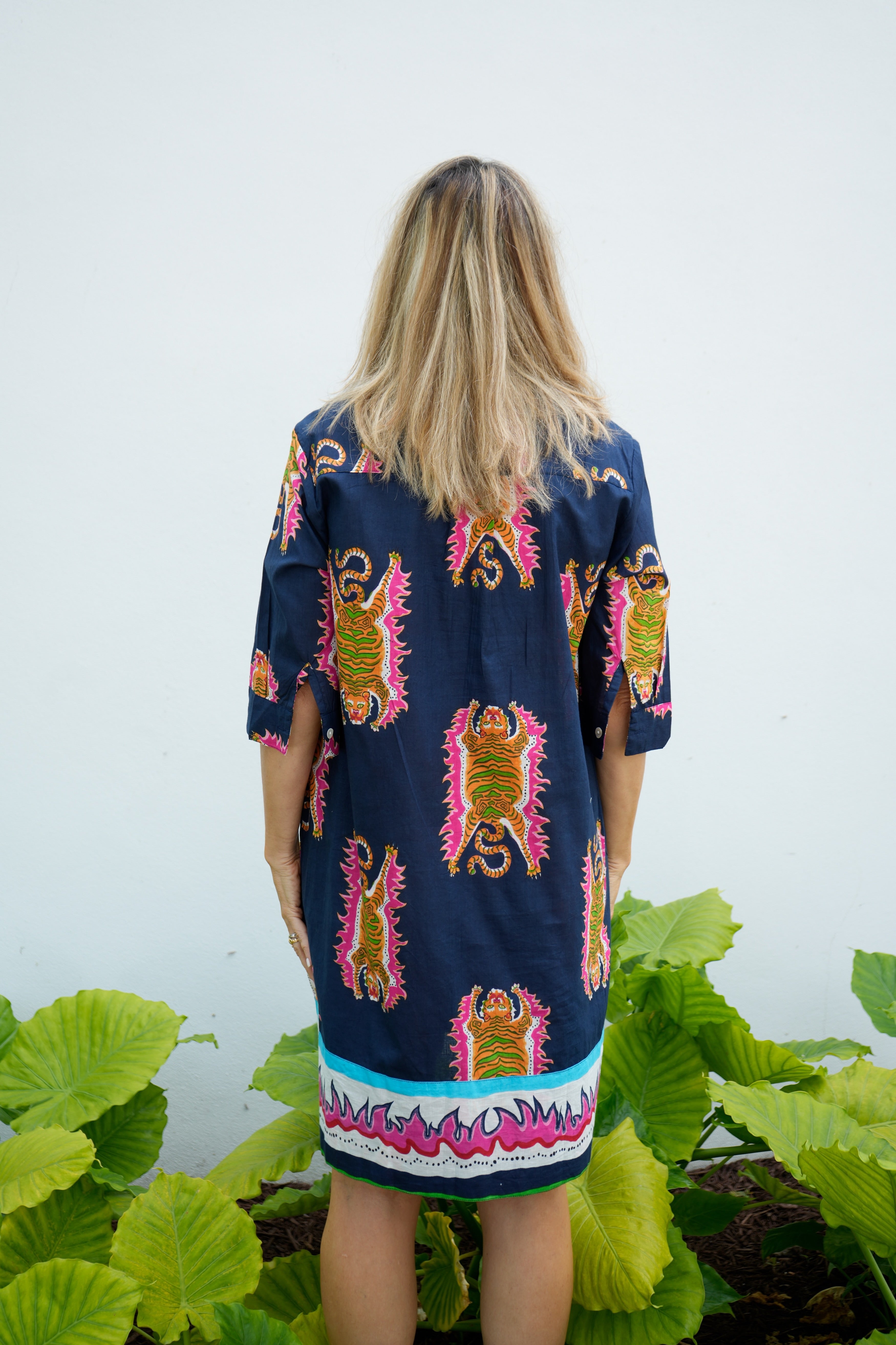 Delray Dress | Tibetan Tiger | Navy