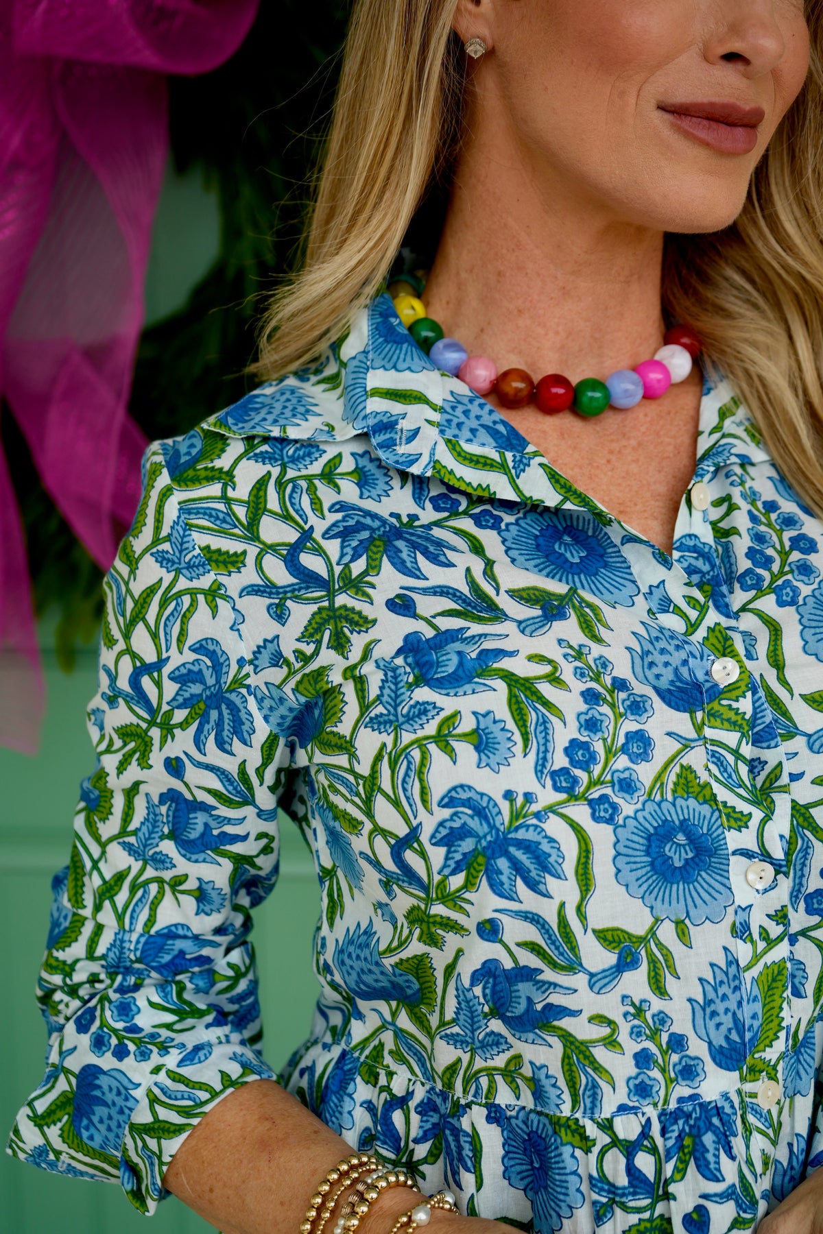 Clare Tiered Dress | Floral | Blue