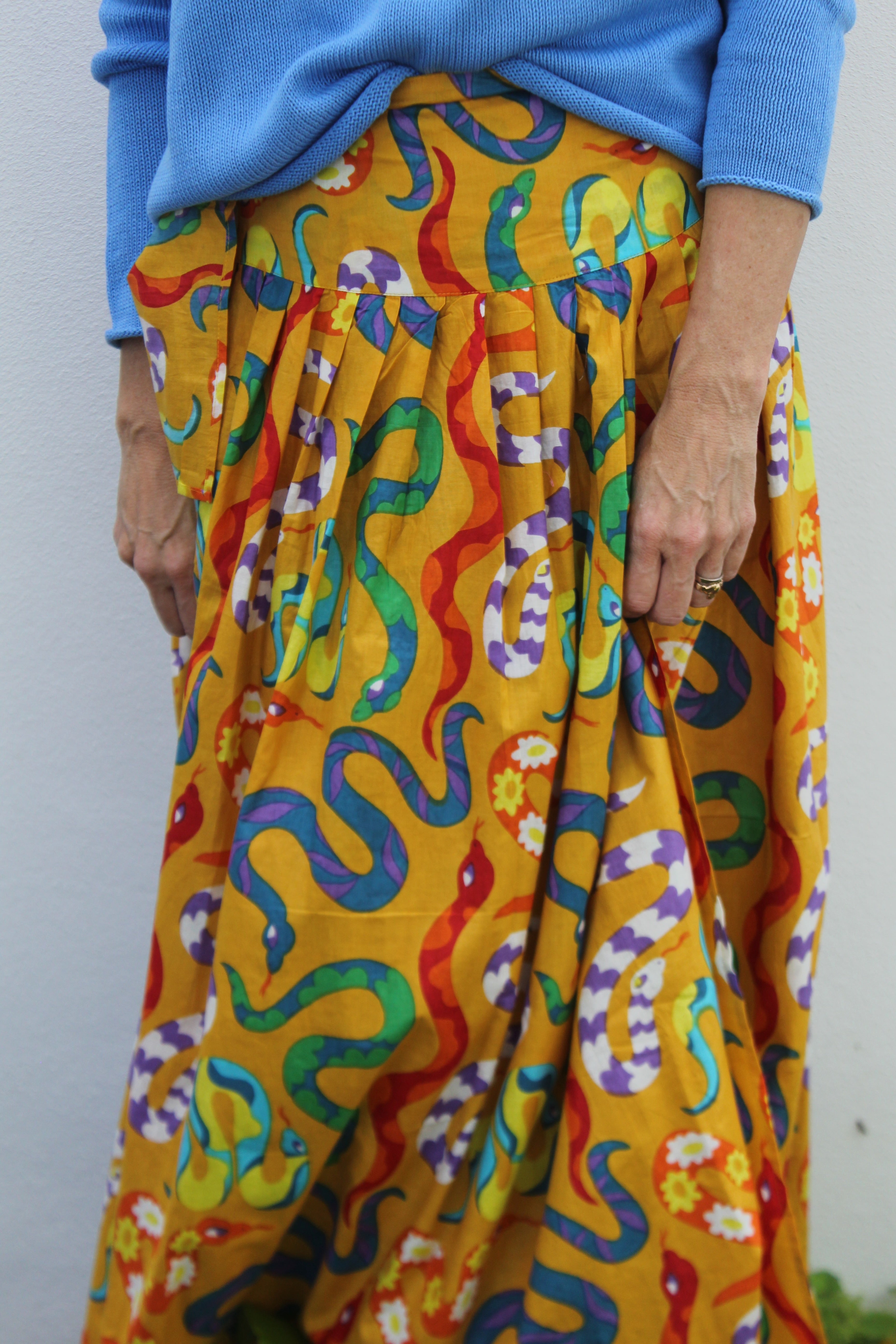 Wrap Skirt Long | Party Snakes | Mustard