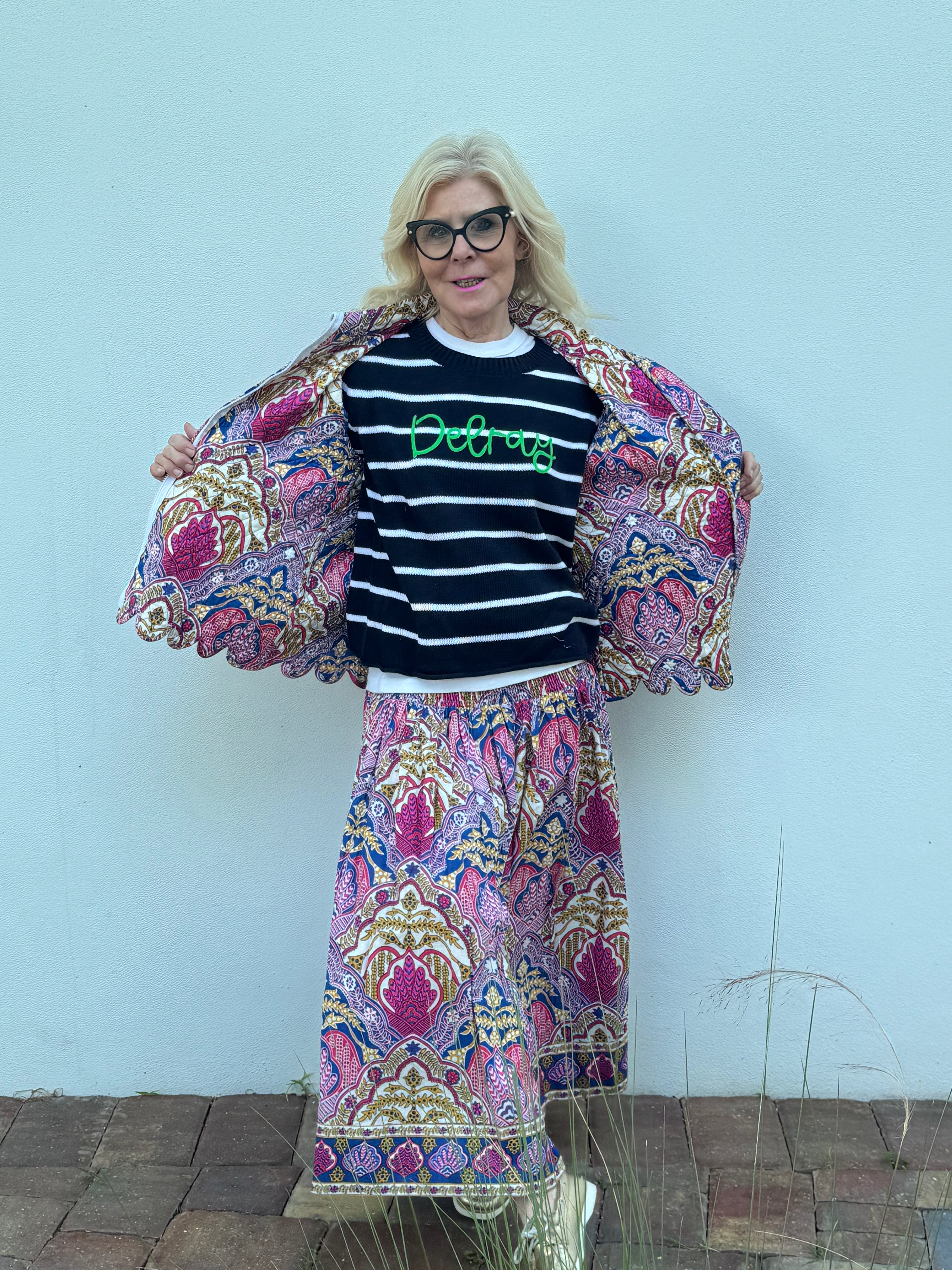 Scalloped Quilted Vest | Boho Medallion | Lavender