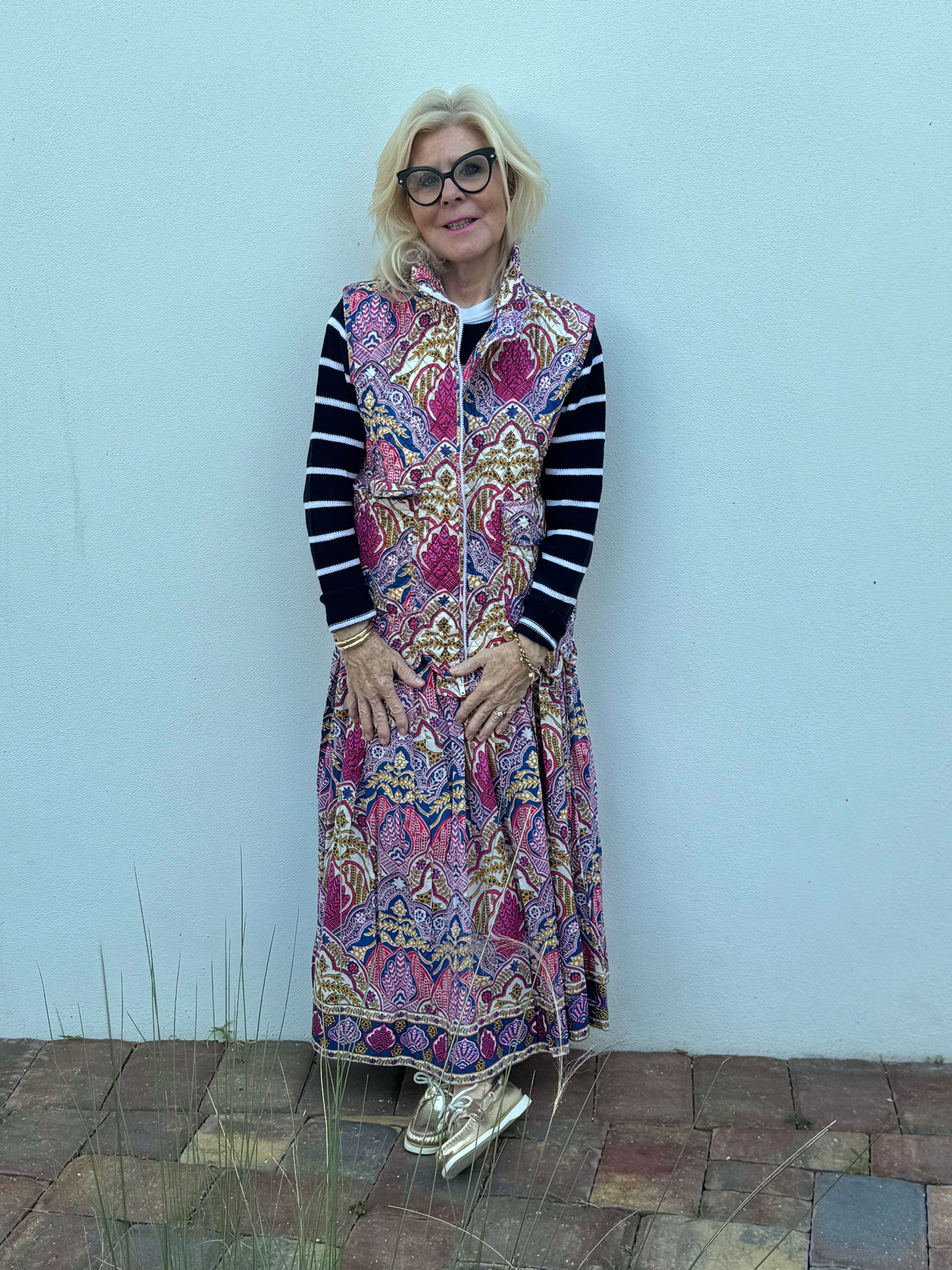 Scalloped Quilted Vest | Boho Medallion | Lavender