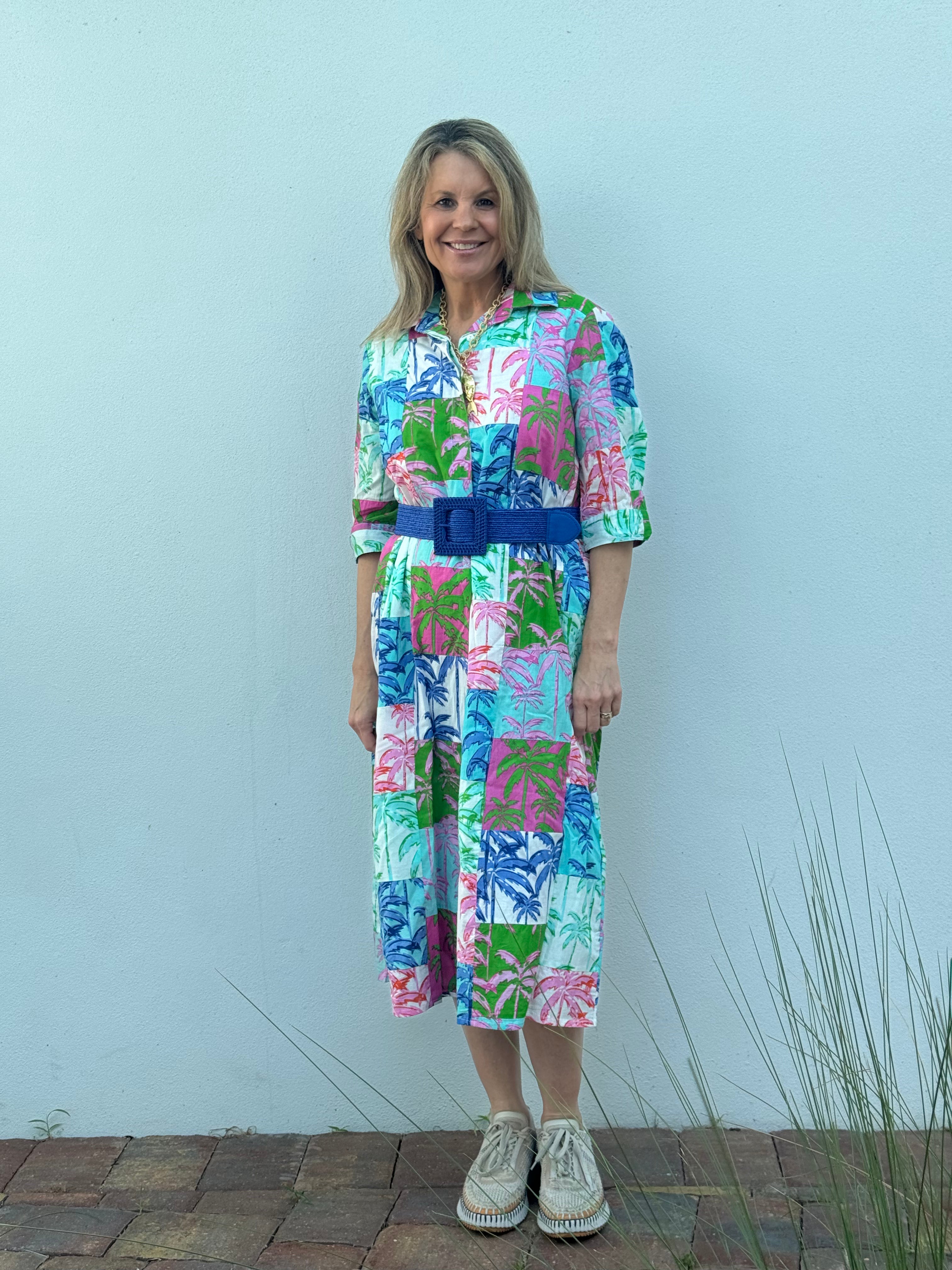 Molly Dress | Paradise Palm Patchwork | Multi