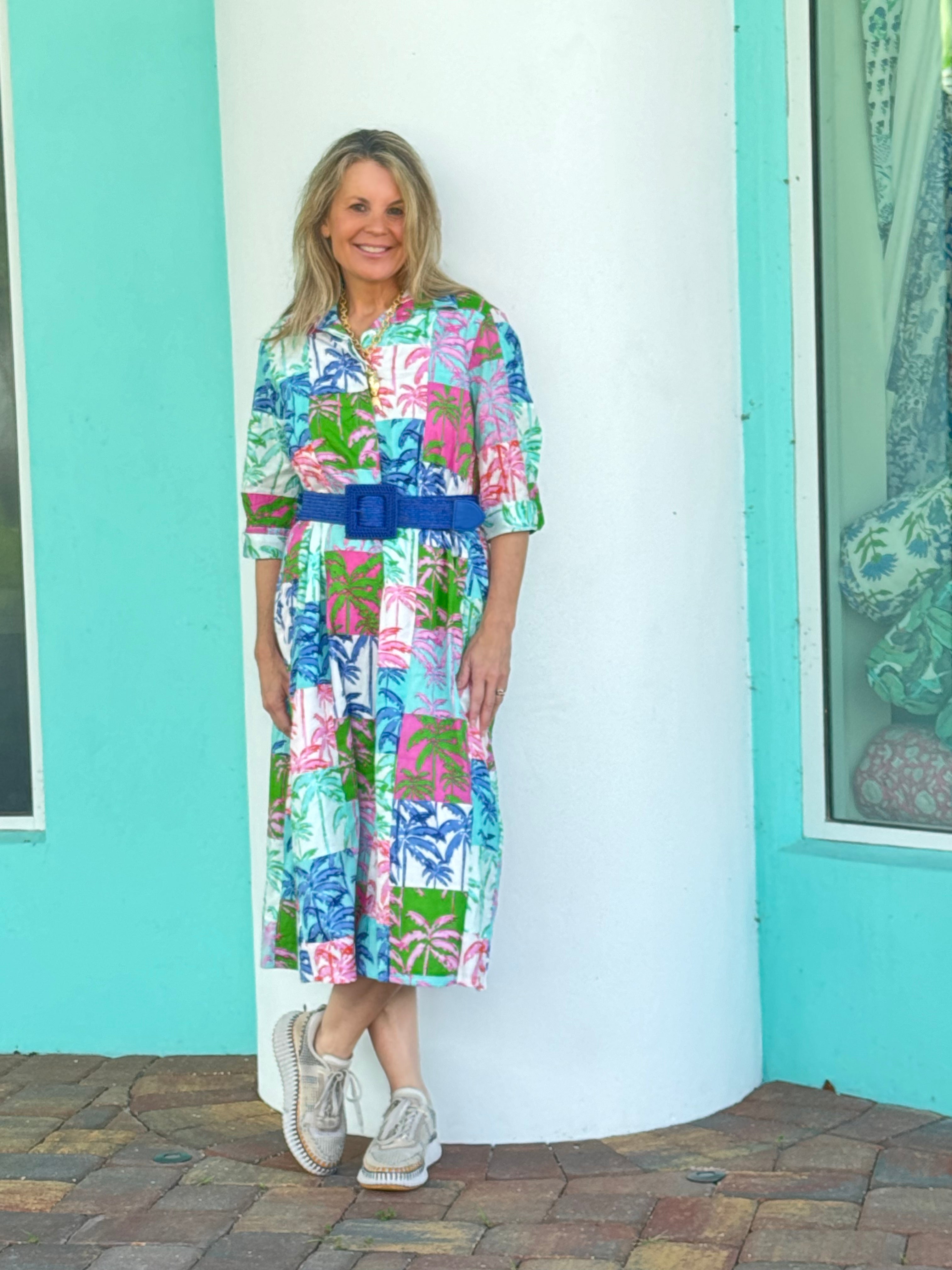 Molly Dress | Paradise Palm Patchwork | Multi
