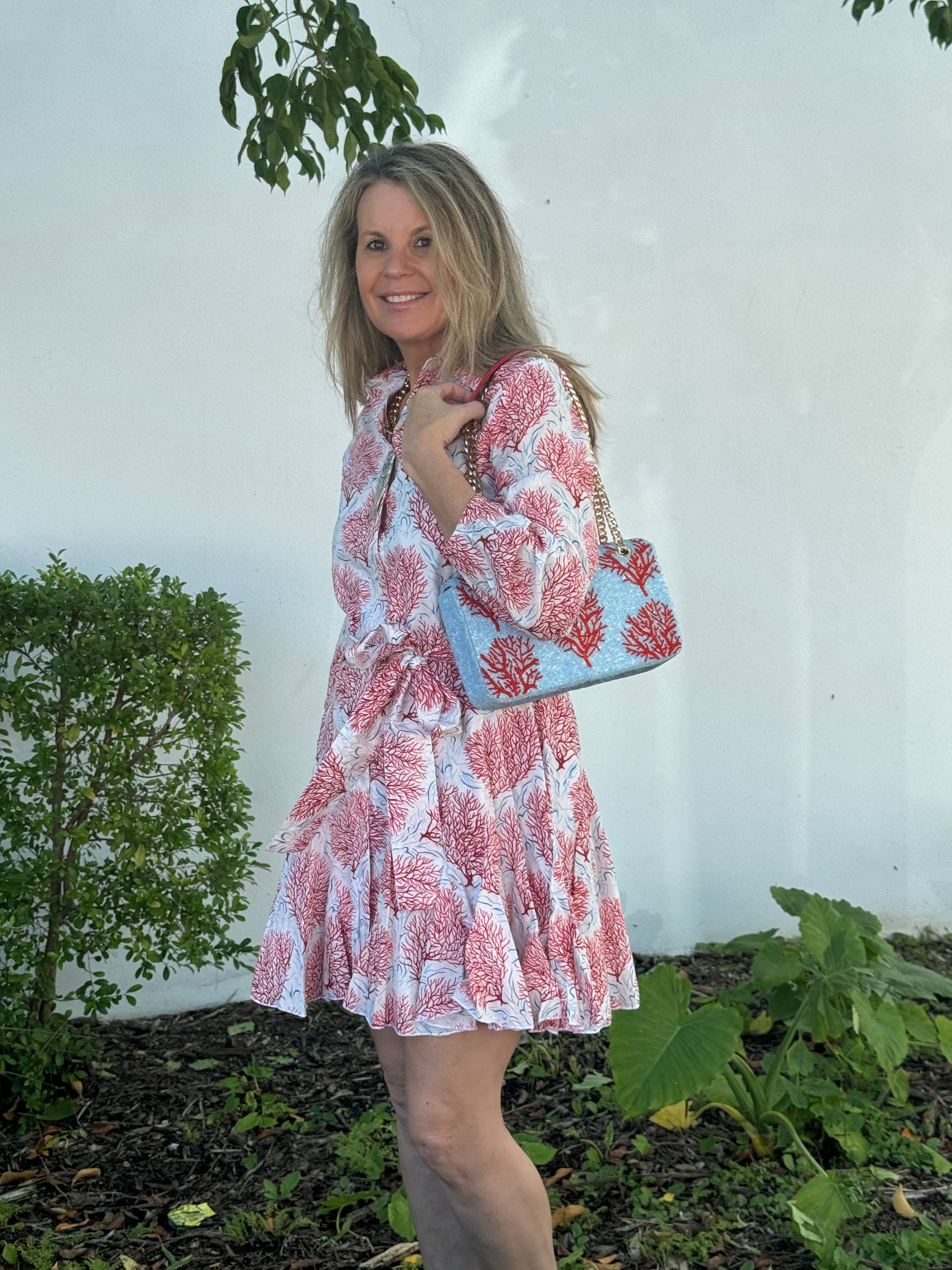 Ivy Dress | Coral | Red