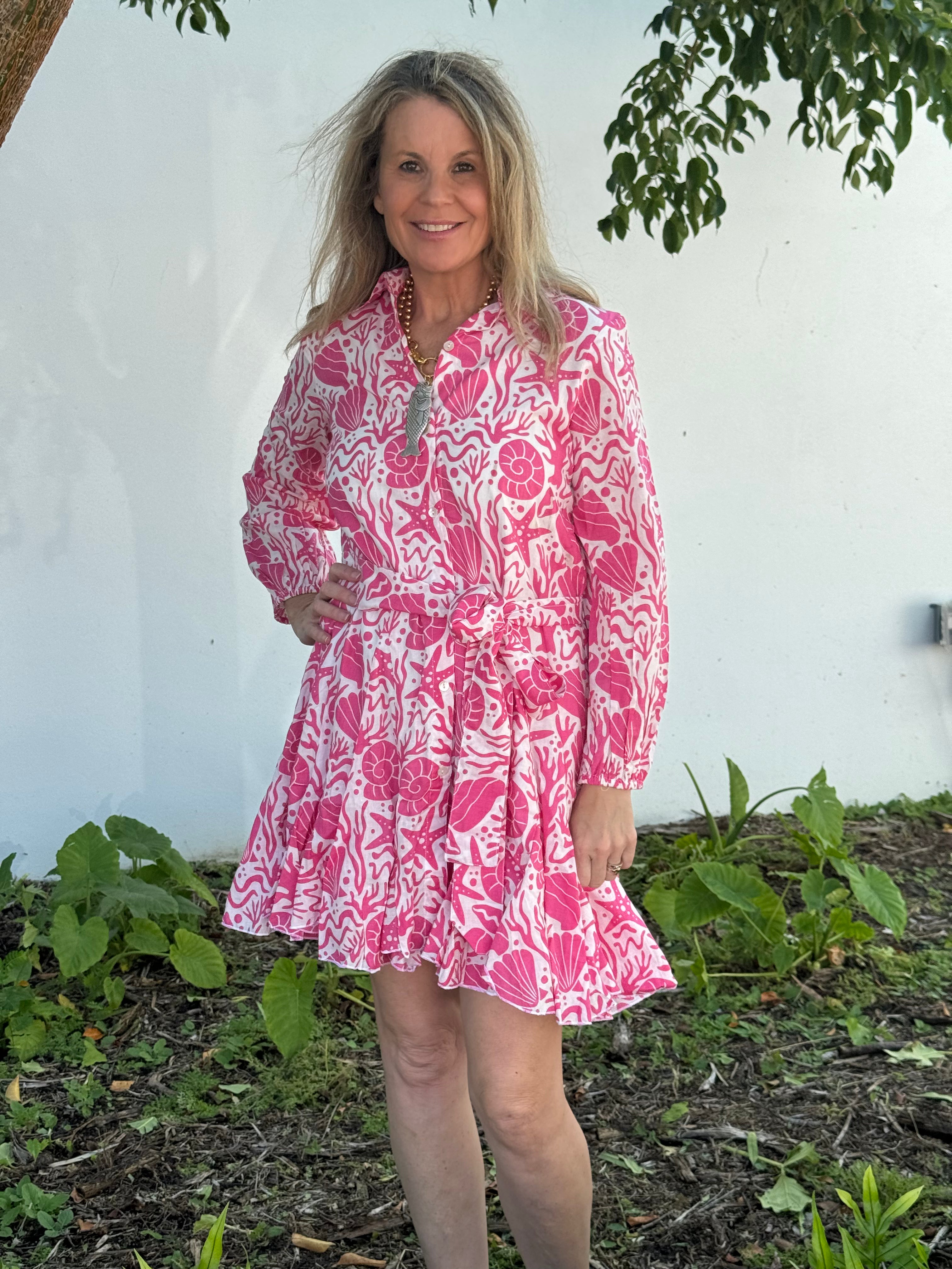 Ivy Dress | Sea Shells | Pink