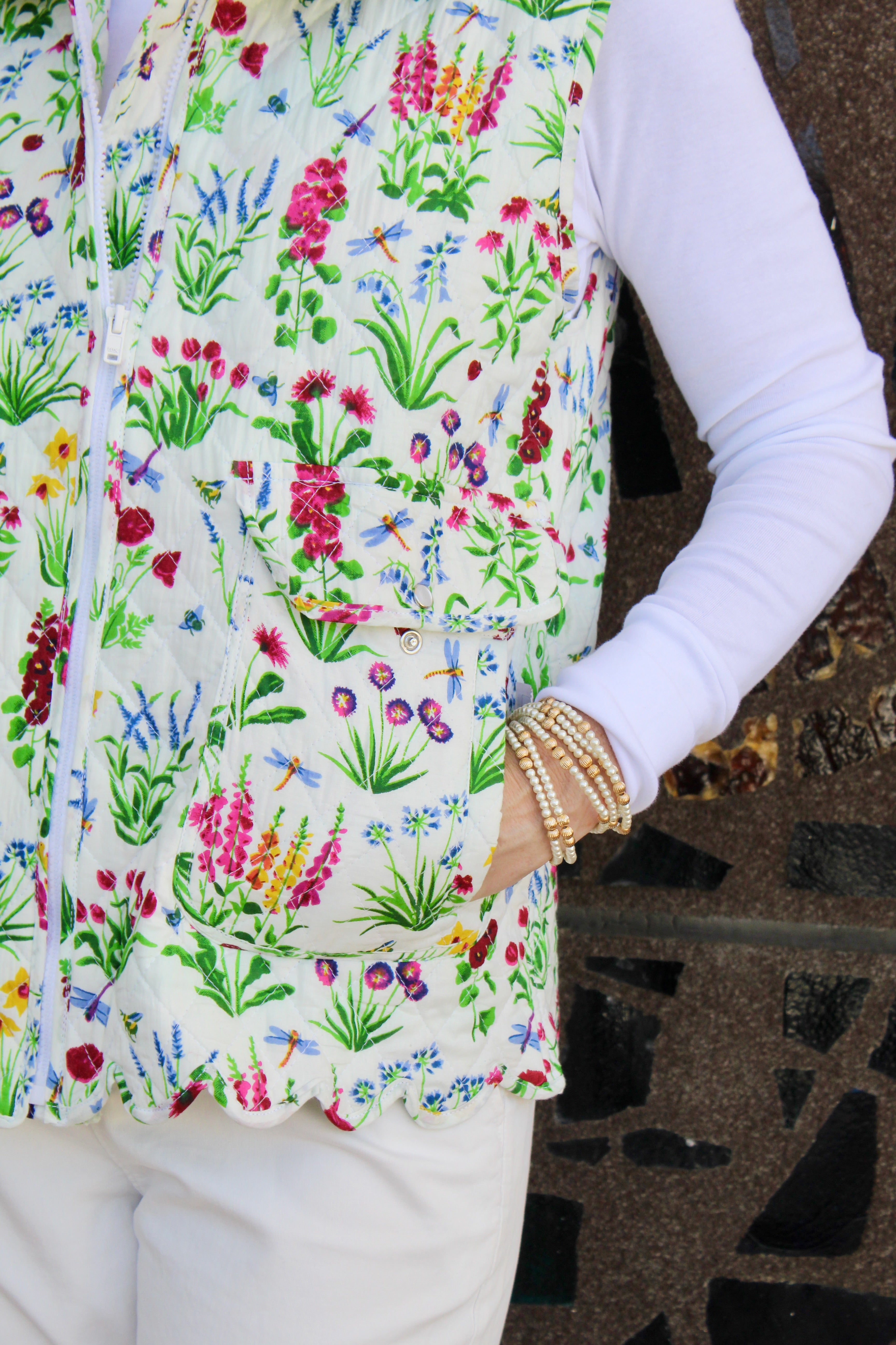 Quilted Scallop Vest | Wildflower | Multi