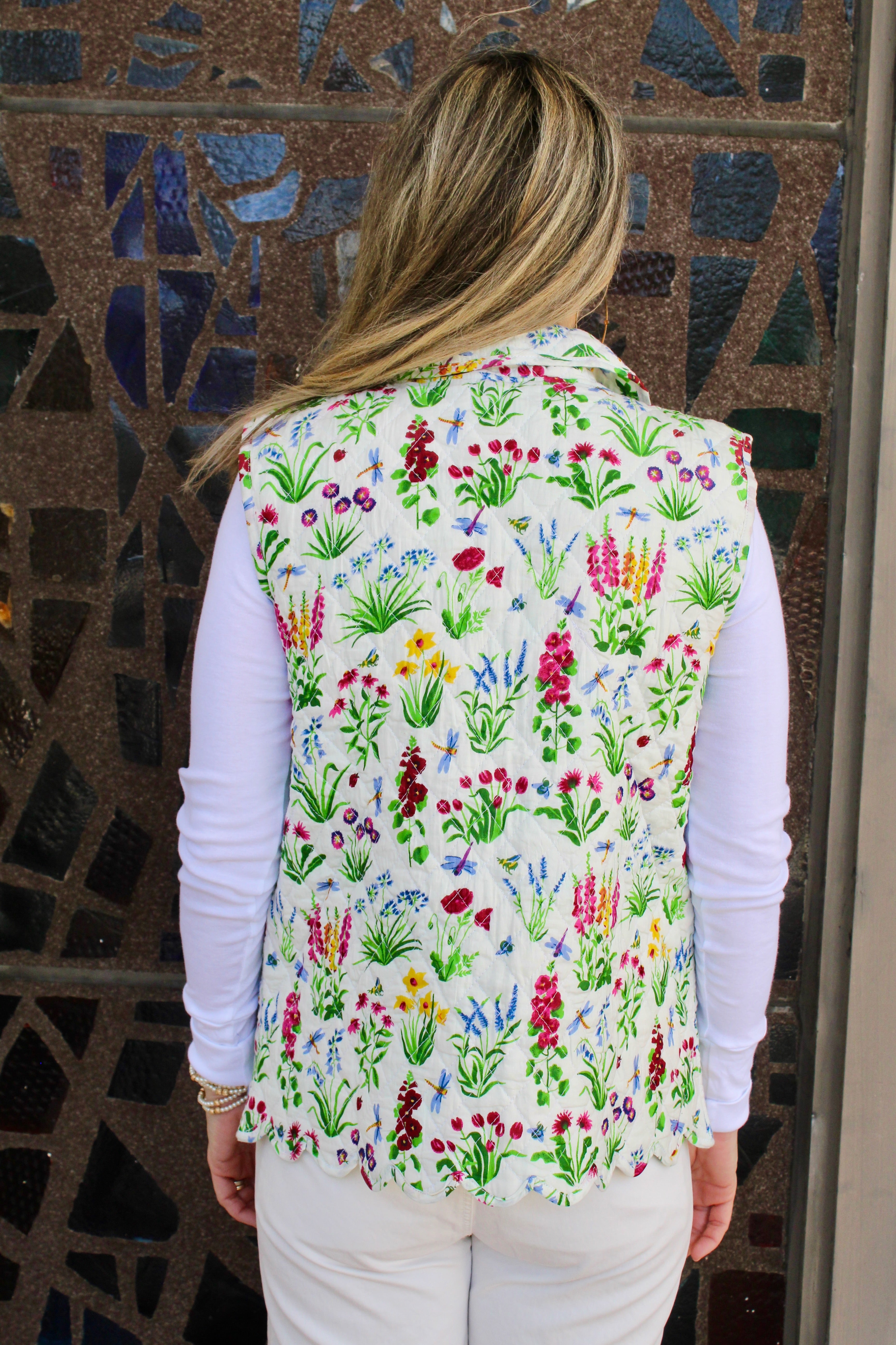 Quilted Scallop Vest | Wildflower | Multi