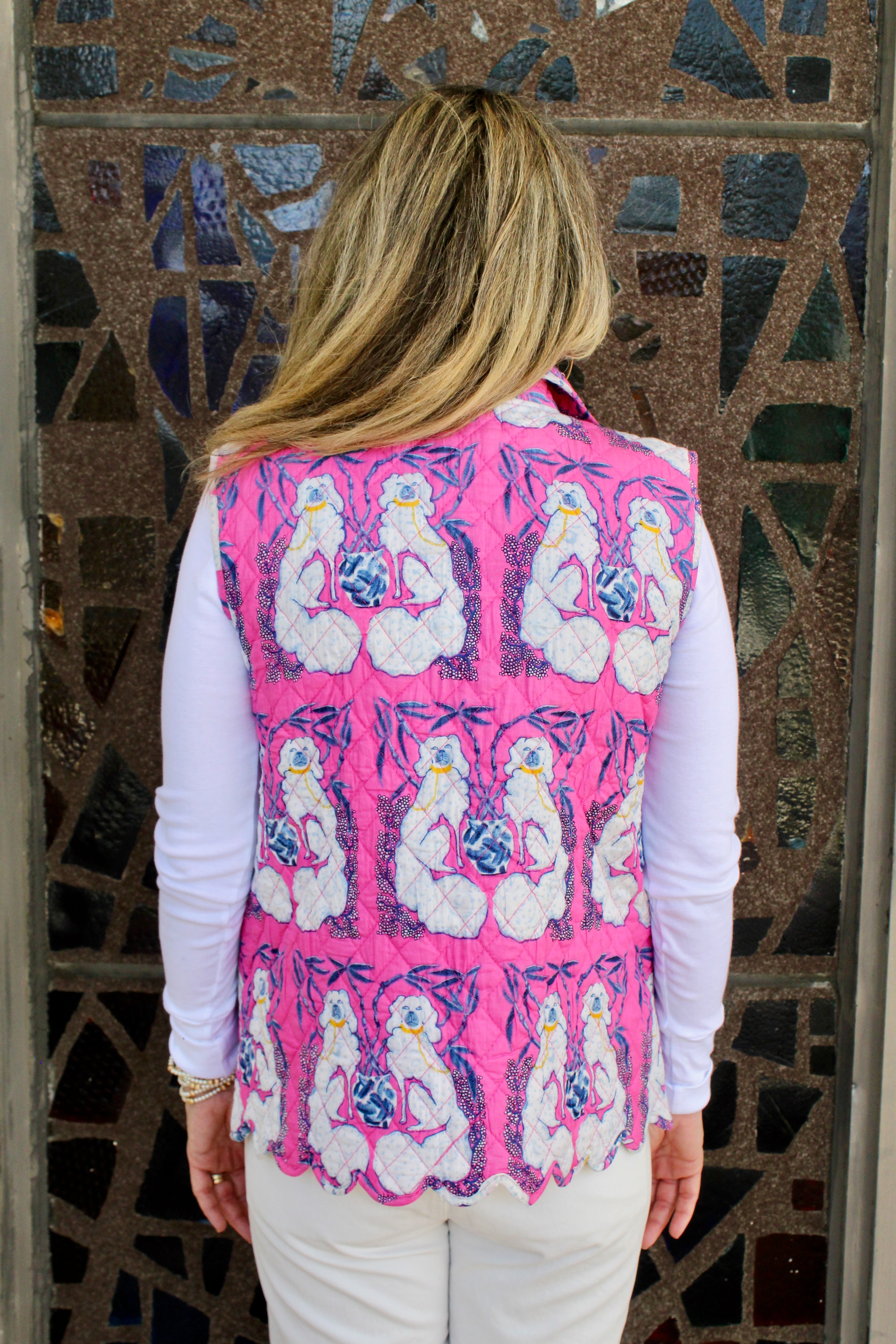 Quilted Scallop Vest | Staffie | Pink