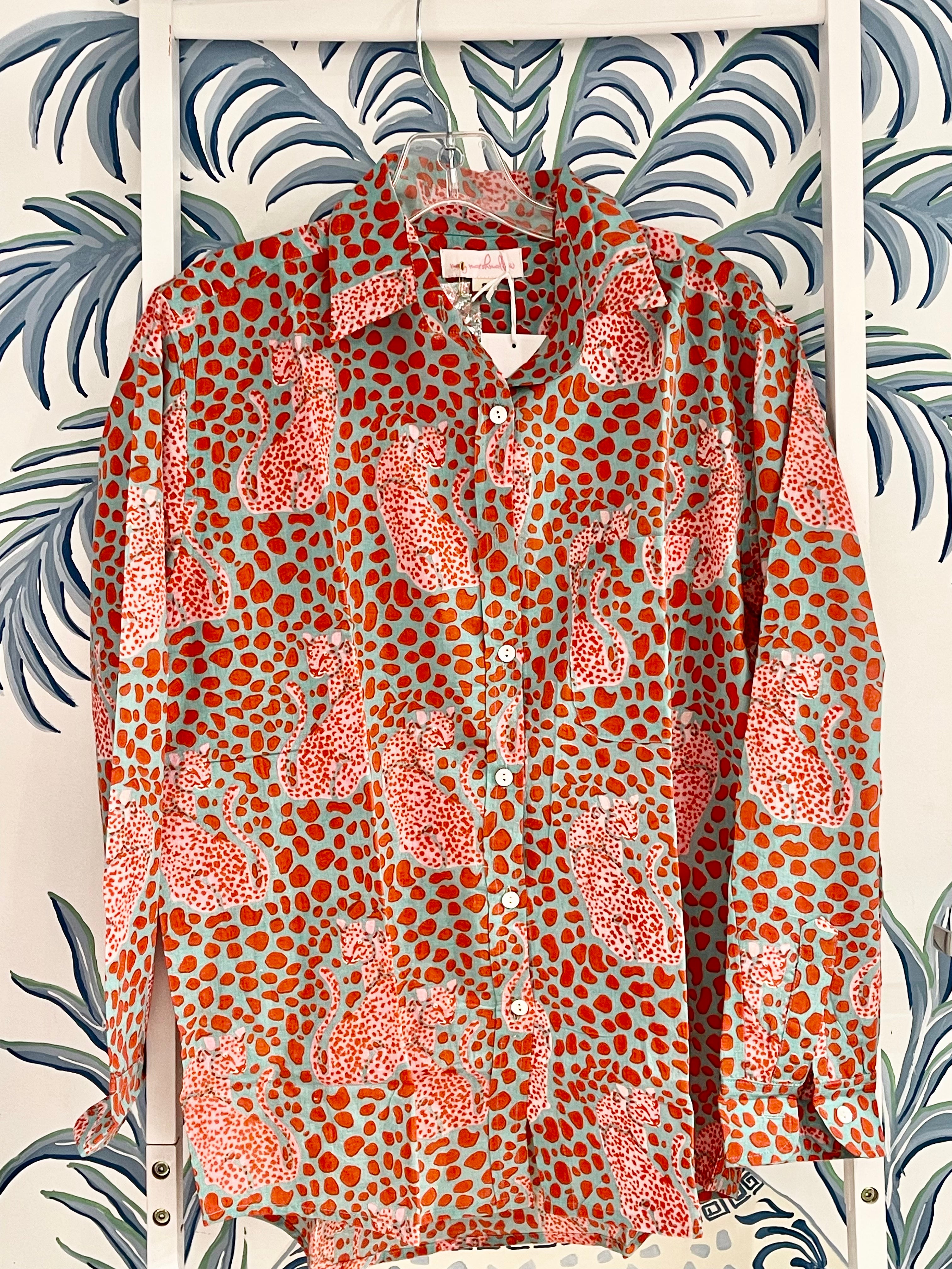 Boyfriend Shirt | Leopard | Orange