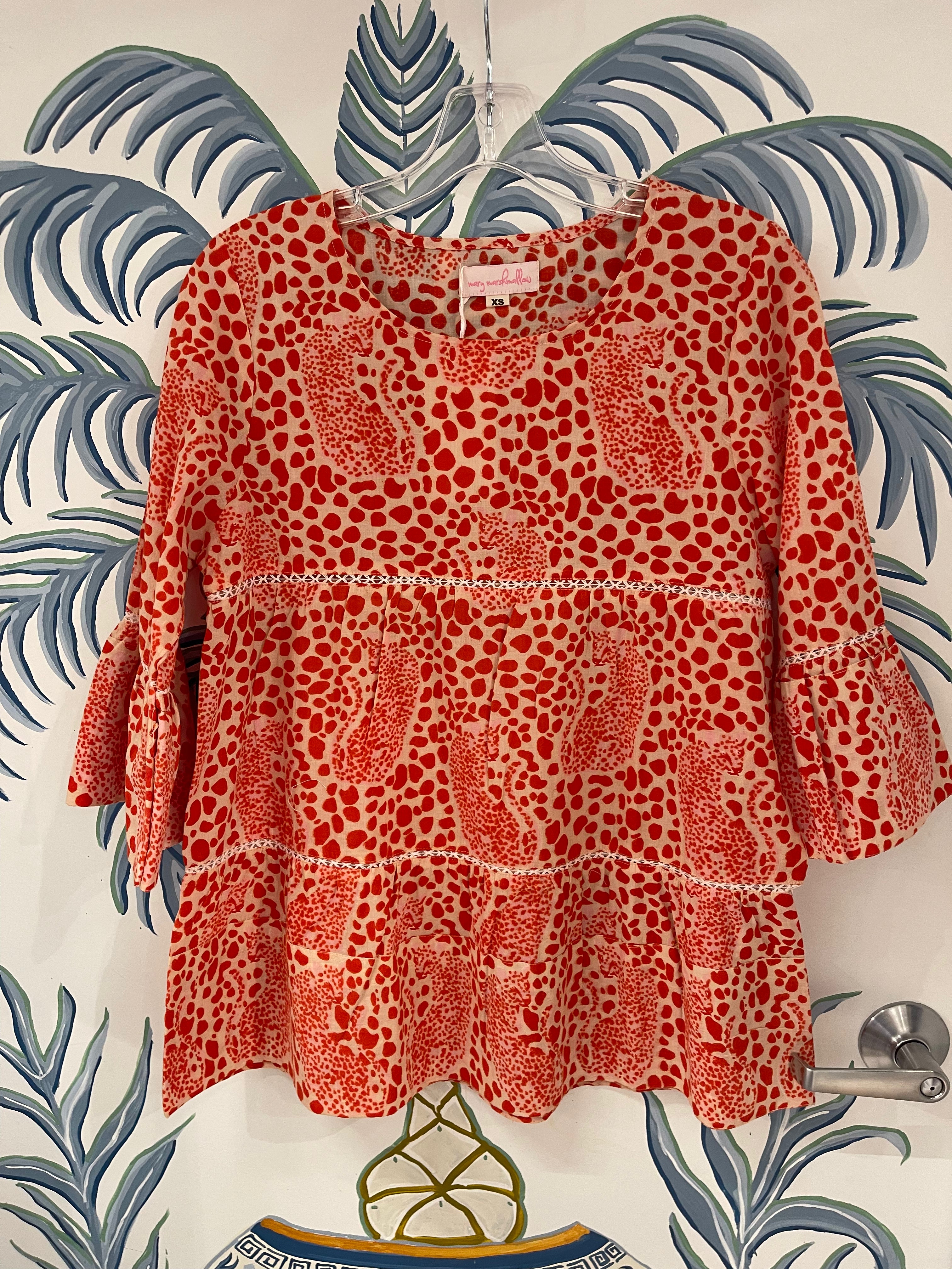 Multi-Tier Top | Leopard | Orange