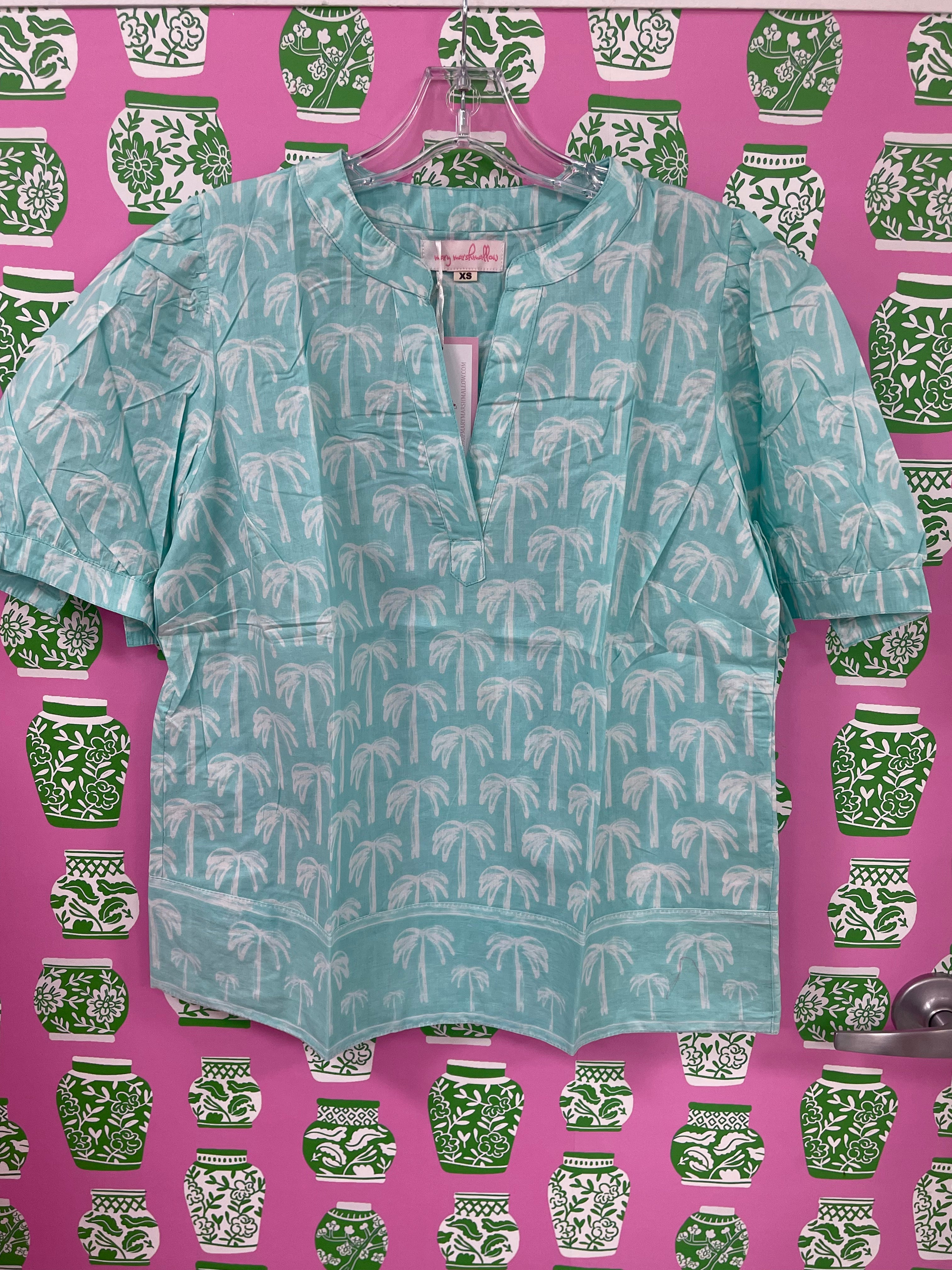 Maine Shirt | Tropical Palm | Aqua