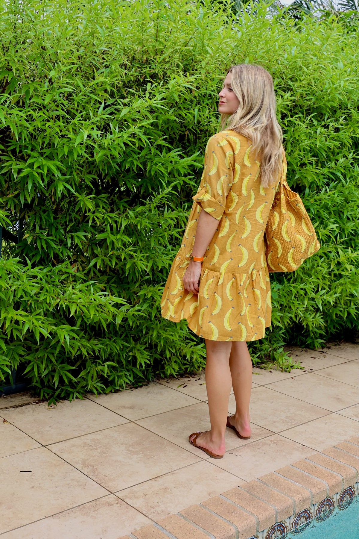 Clare Tiered Dress | Banana Print