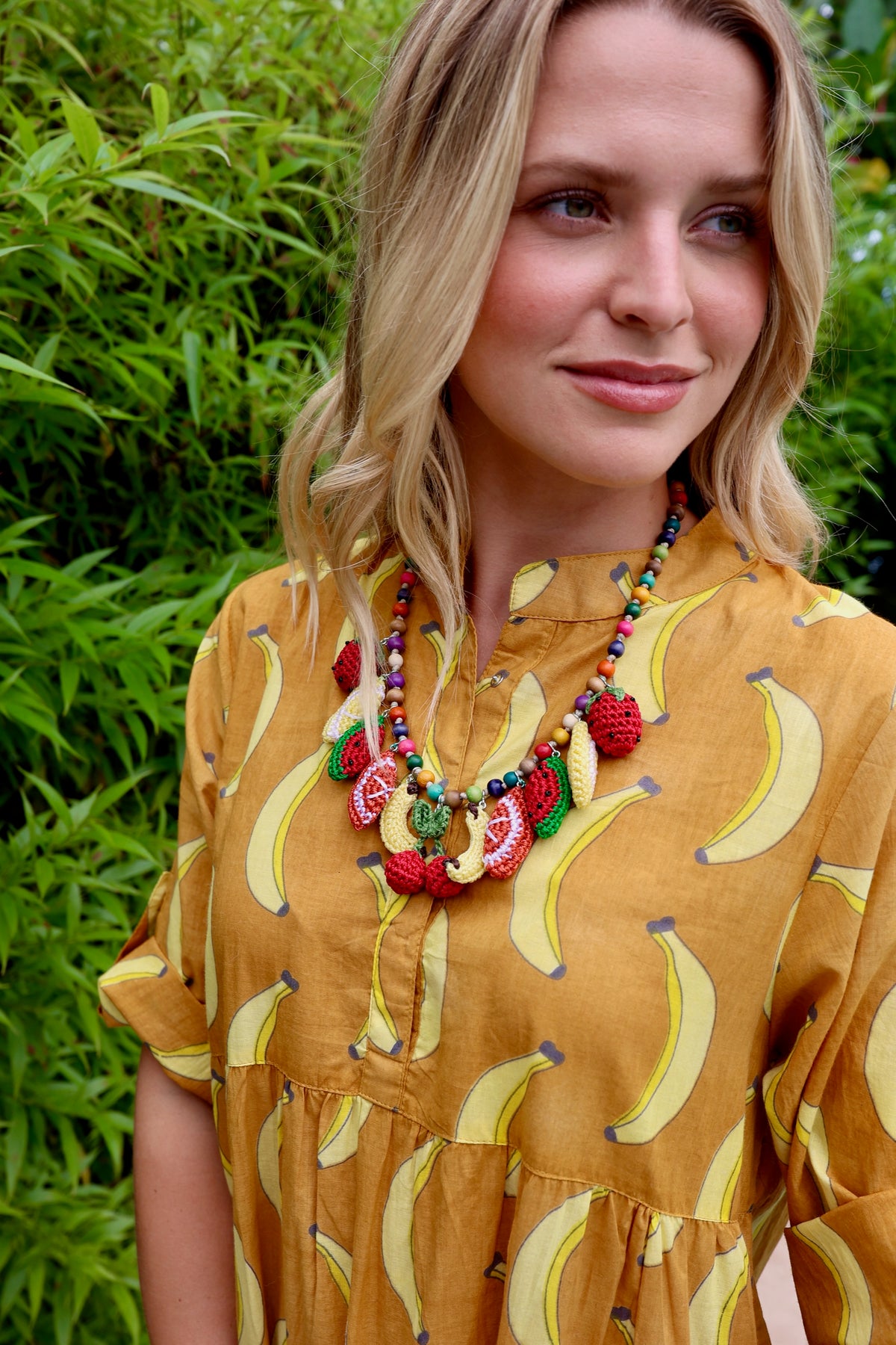 Clare Tiered Dress | Banana Print