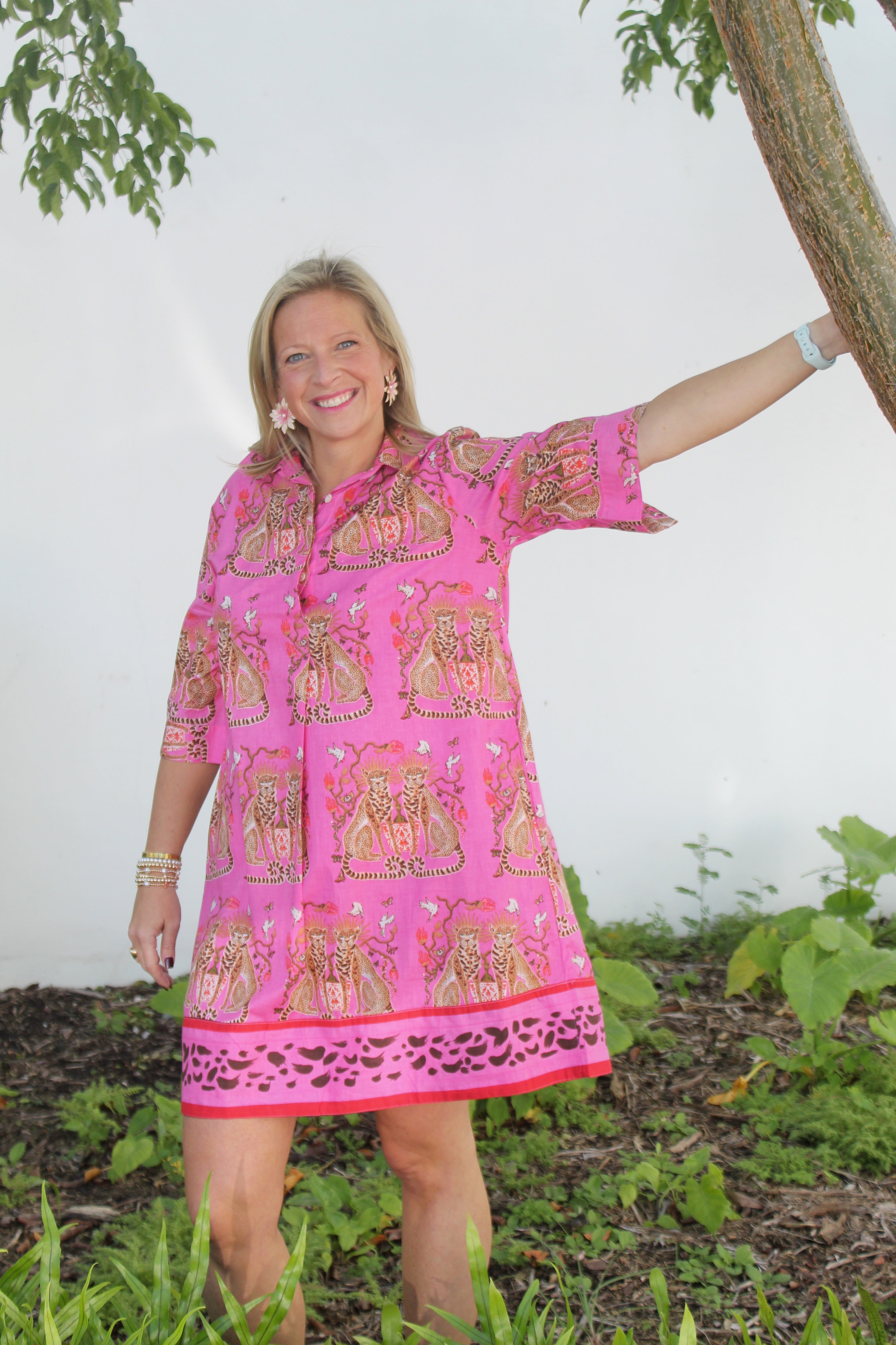 Delray Dress | Cheetah | Pink