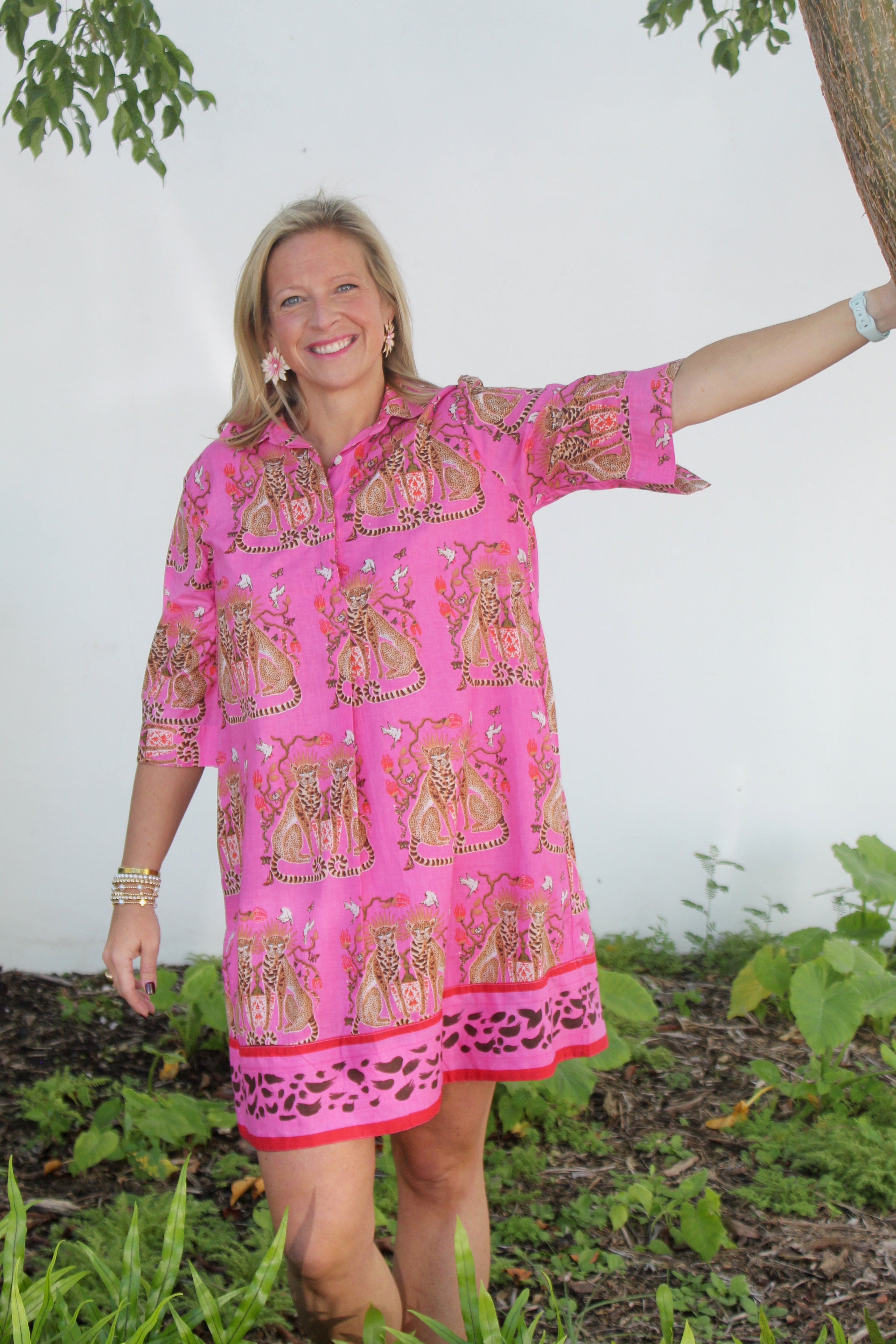 Delray Dress | Cheetah | Pink