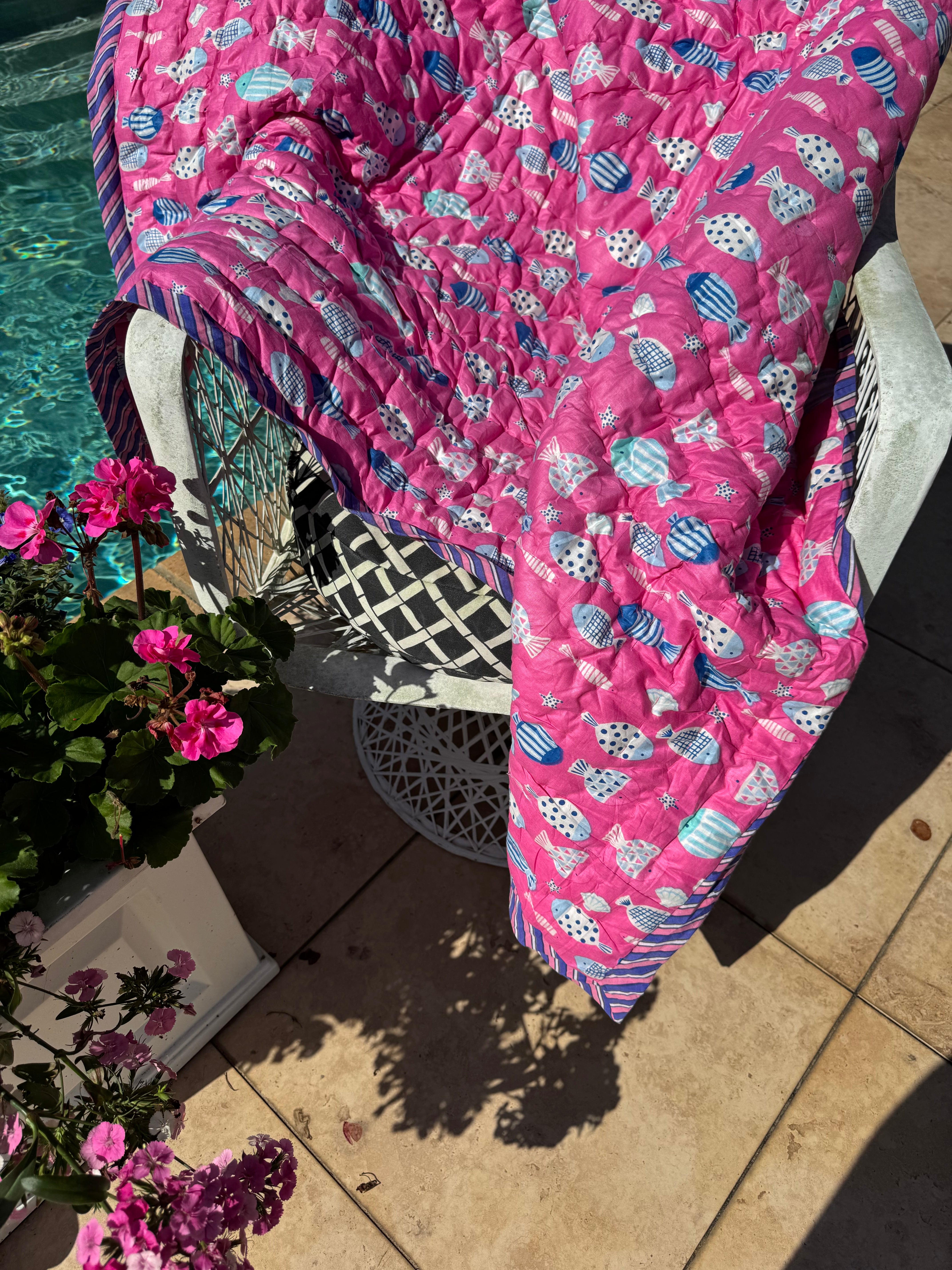 Throw/Baby Quilt | Happy Fish | Various Colors