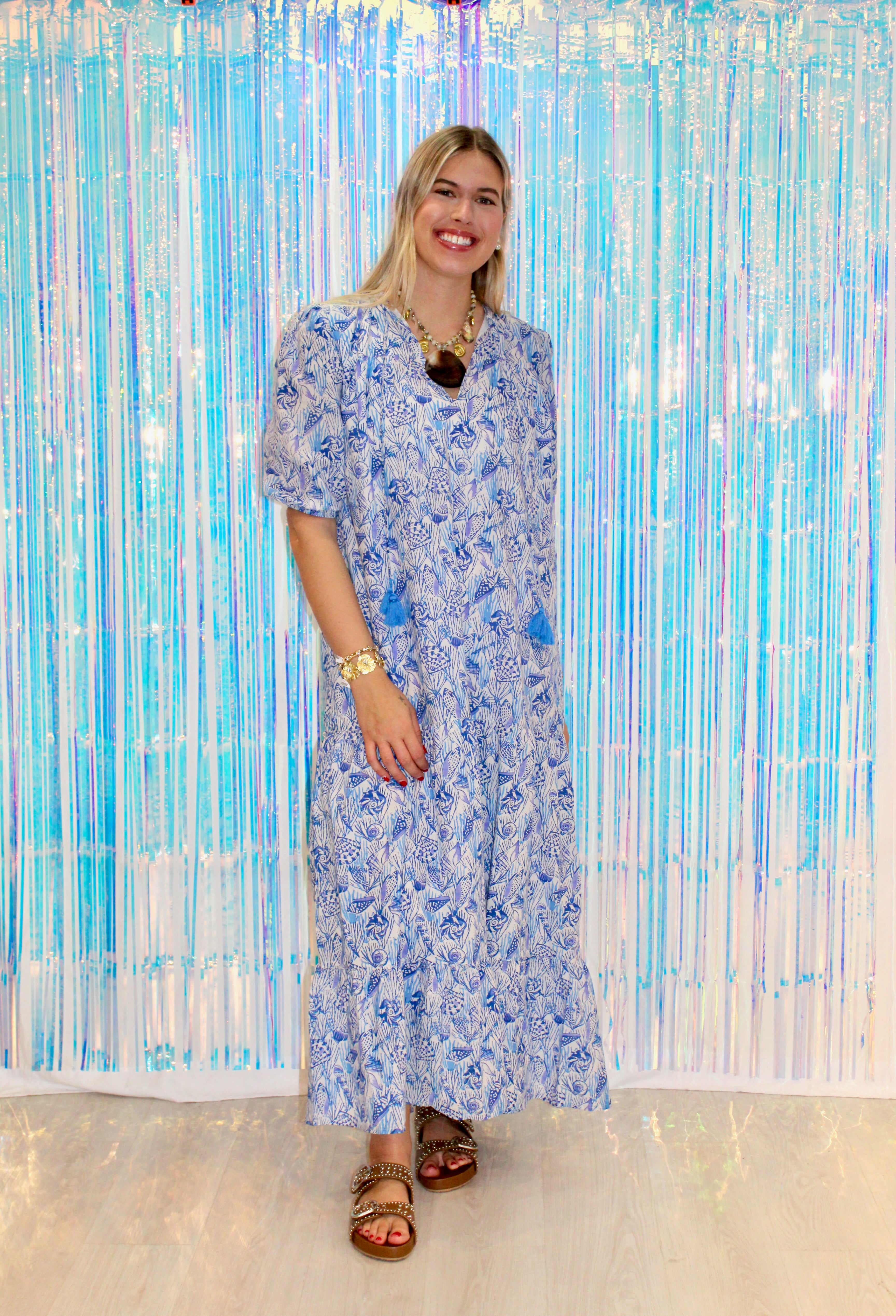 Evie Dress | Blue Seashell image 0