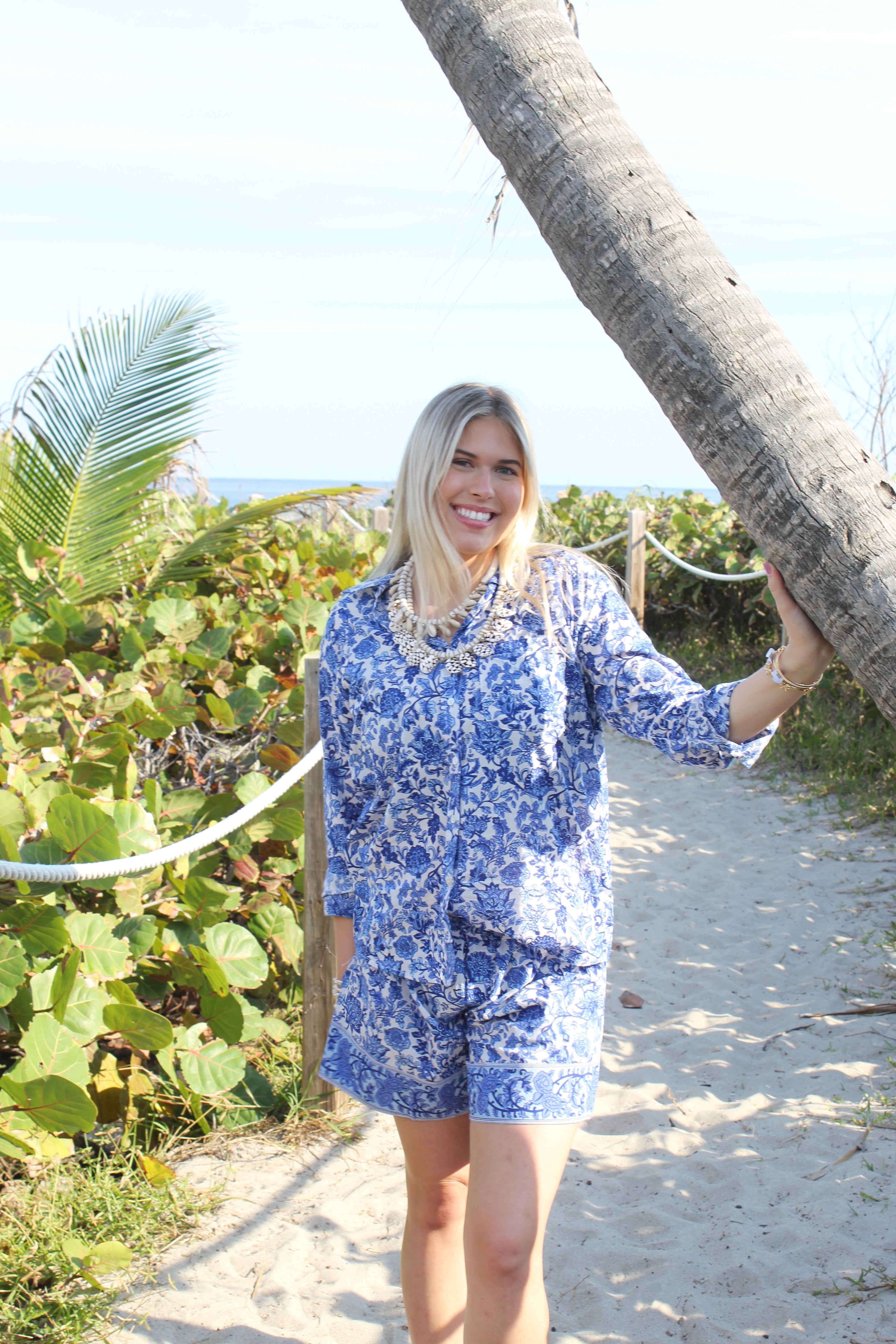 Beach Short | Boho Chintz | Blue image 0