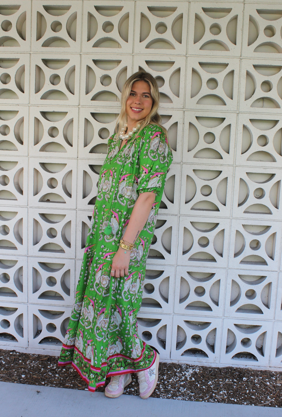 Evie Dress | Monkeys | Green image 2