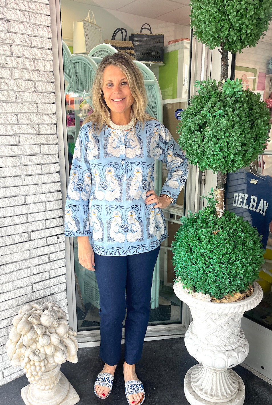 Button Front Tunic | Staffy | Light Blue image 0